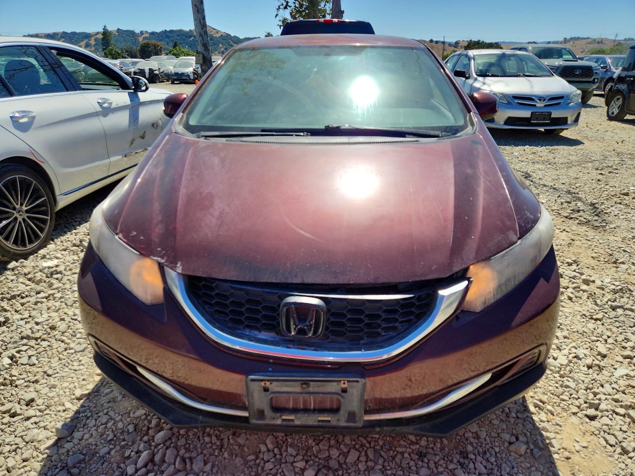 2013 Honda Civic Lx Burgundy vin: 19XFB2F53DE282313
