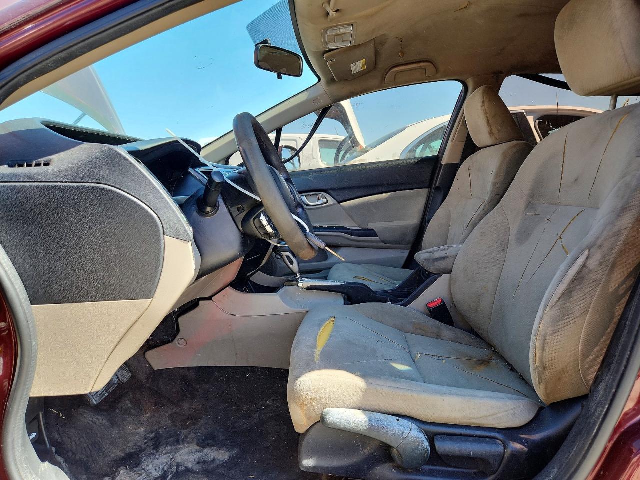 2013 Honda Civic Lx Burgundy vin: 19XFB2F53DE282313