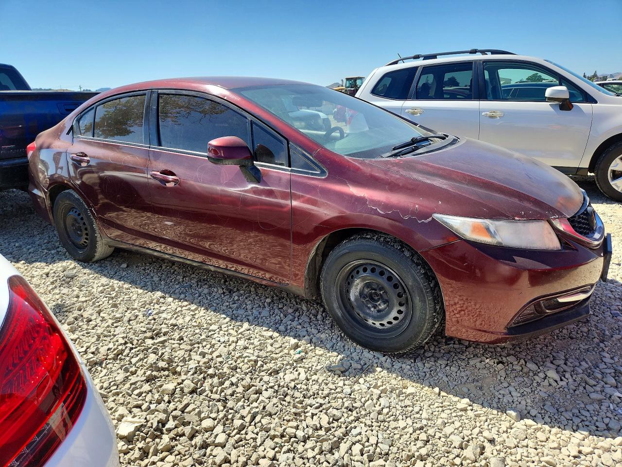2013 Honda Civic Lx Burgundy vin: 19XFB2F53DE282313