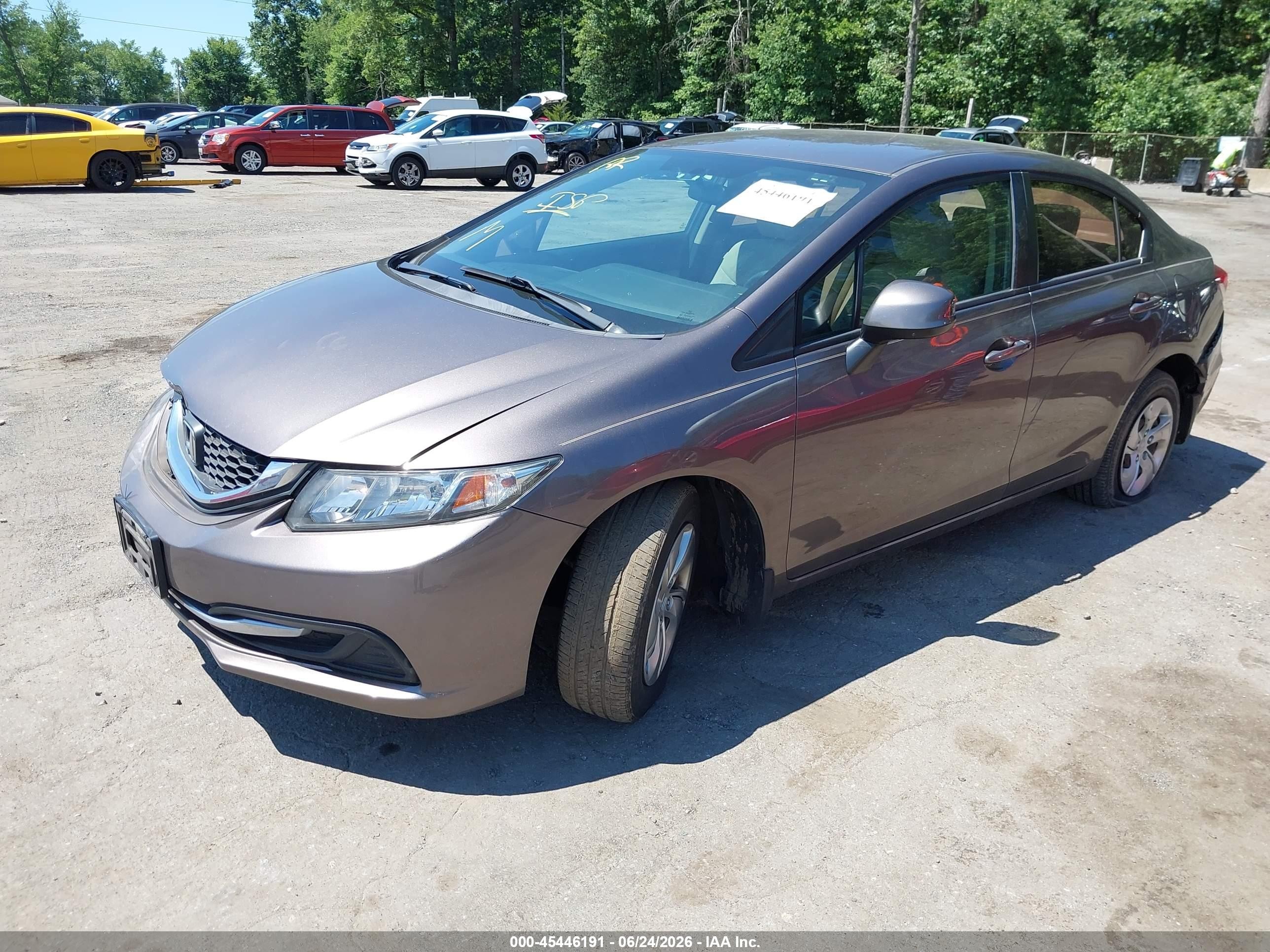 2013 Honda Civic Lx Brown vin: 19XFB2F53DE289715