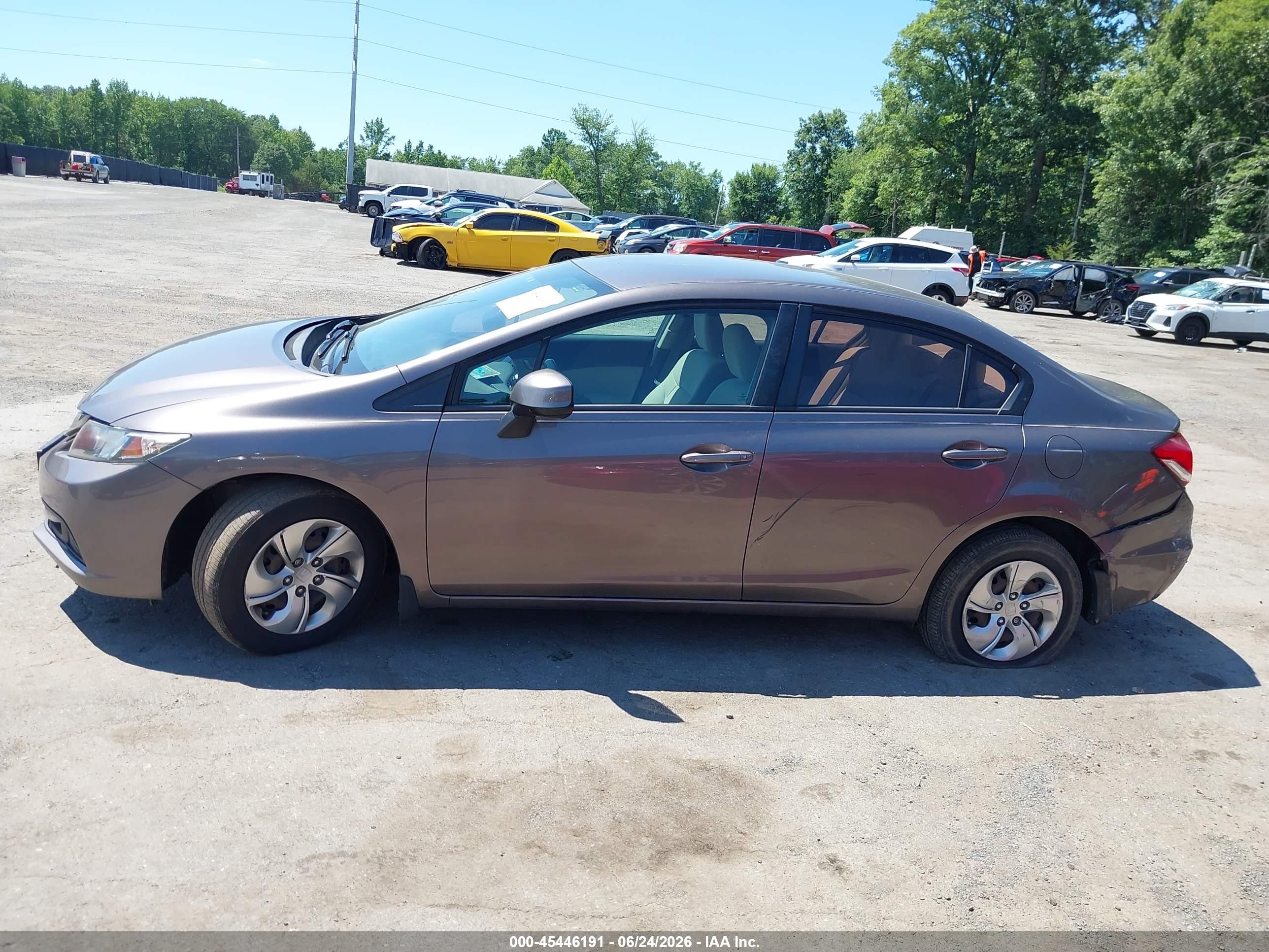 2013 Honda Civic Lx Brown vin: 19XFB2F53DE289715