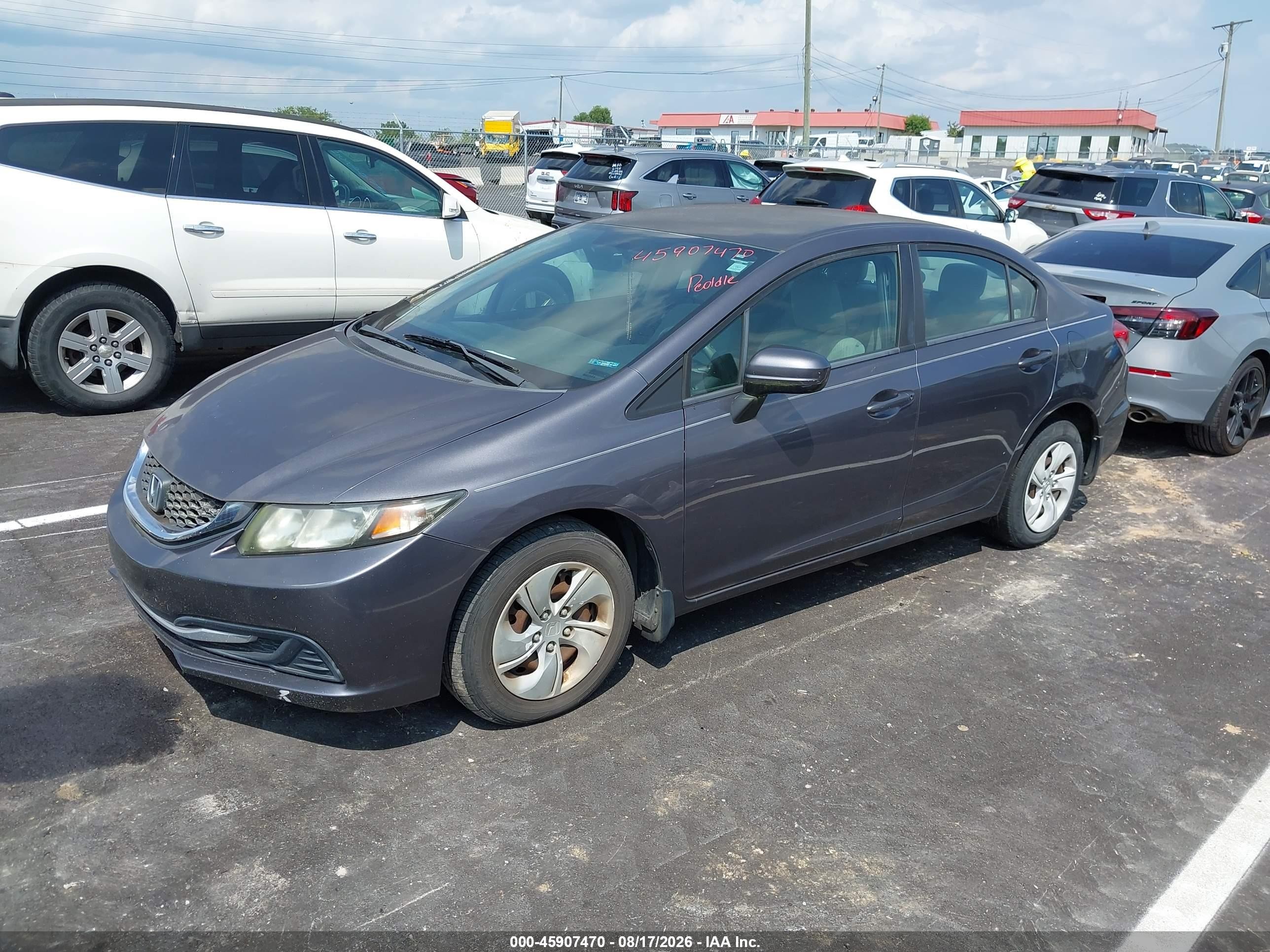 2014 Honda Civic Lx Gray vin: 19XFB2F53EE019658
