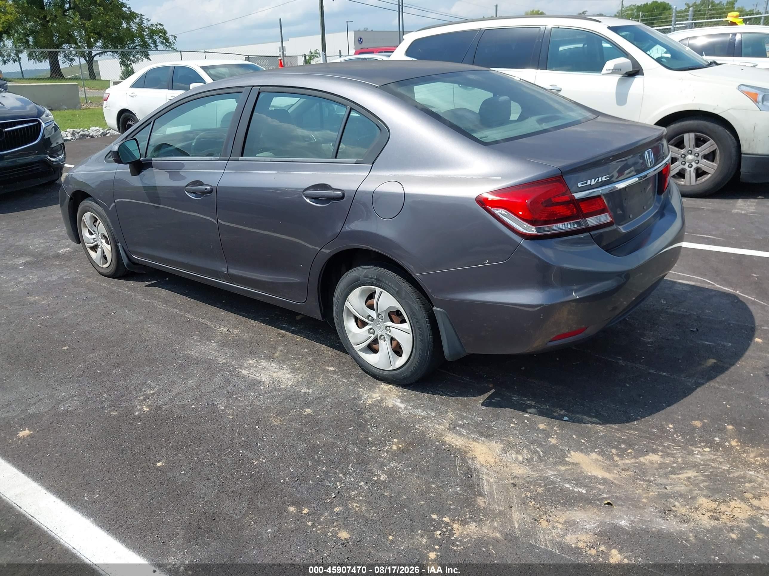 2014 Honda Civic Lx Gray vin: 19XFB2F53EE019658
