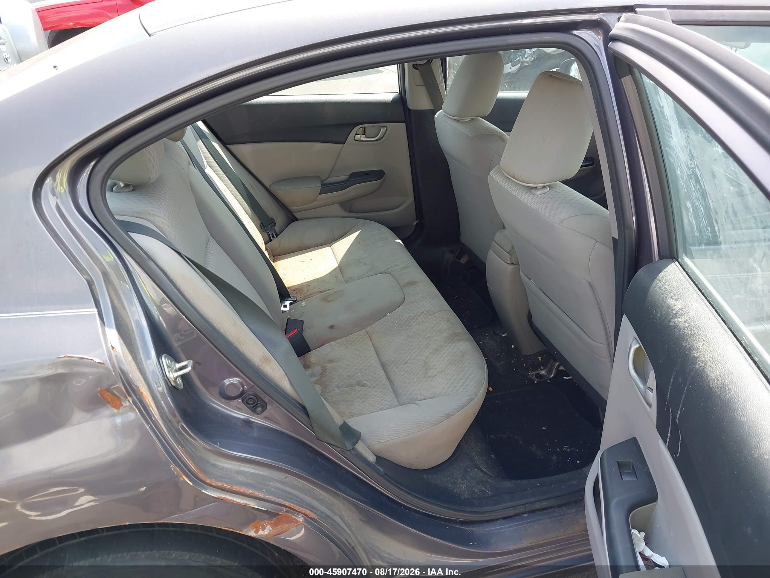 2014 Honda Civic Lx Gray vin: 19XFB2F53EE019658