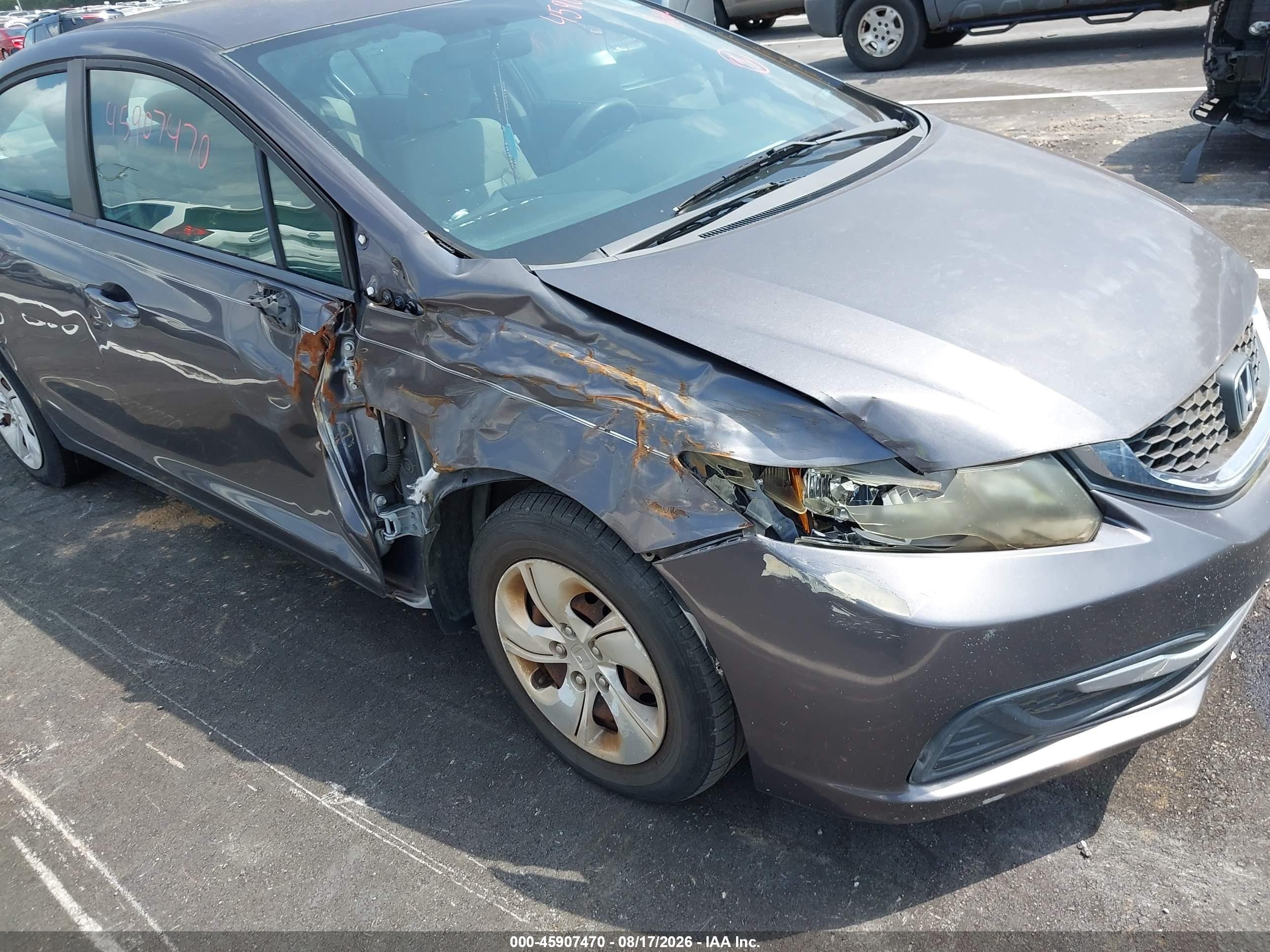 2014 Honda Civic Lx Gray vin: 19XFB2F53EE019658