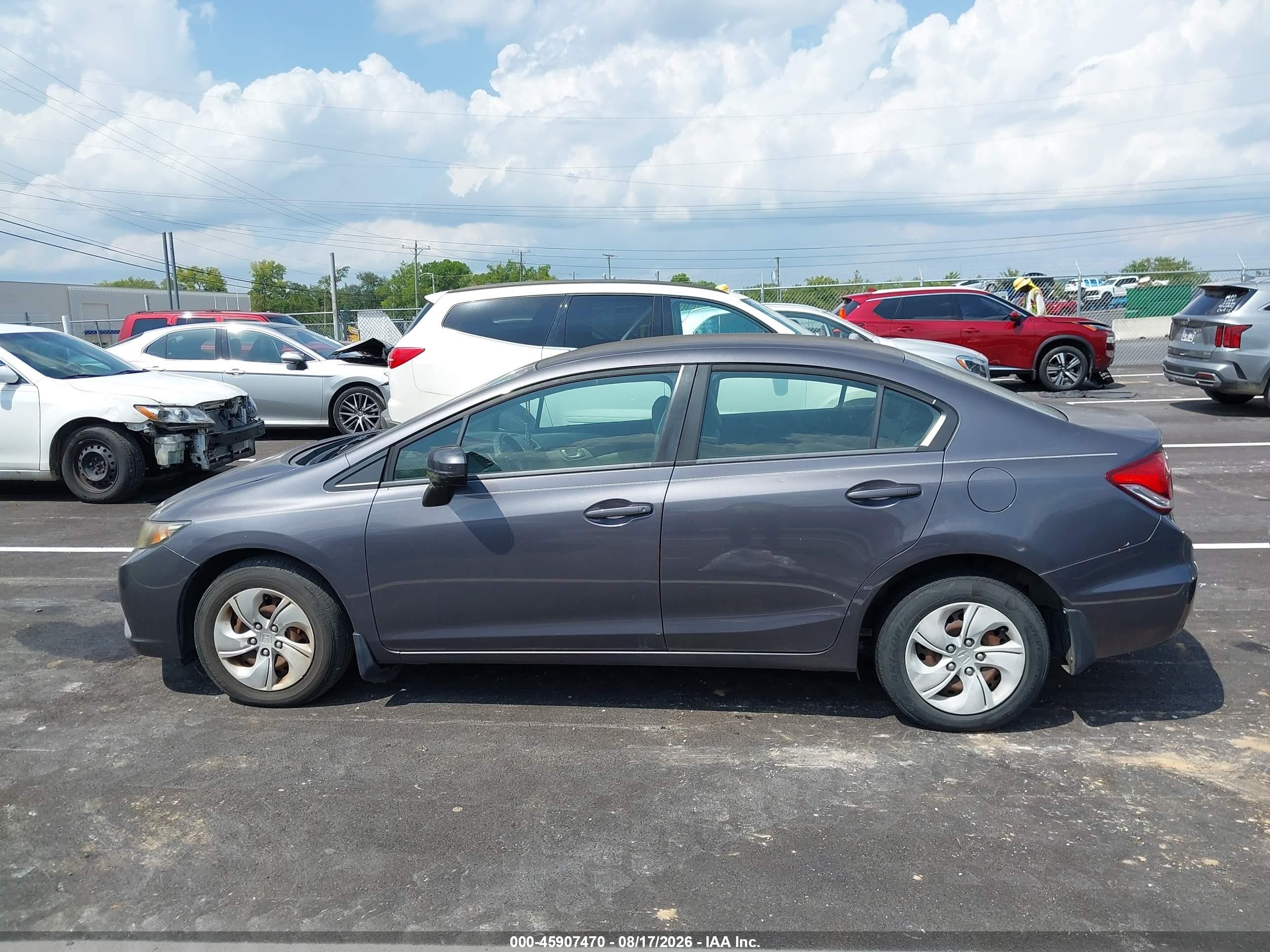 2014 Honda Civic Lx Gray vin: 19XFB2F53EE019658