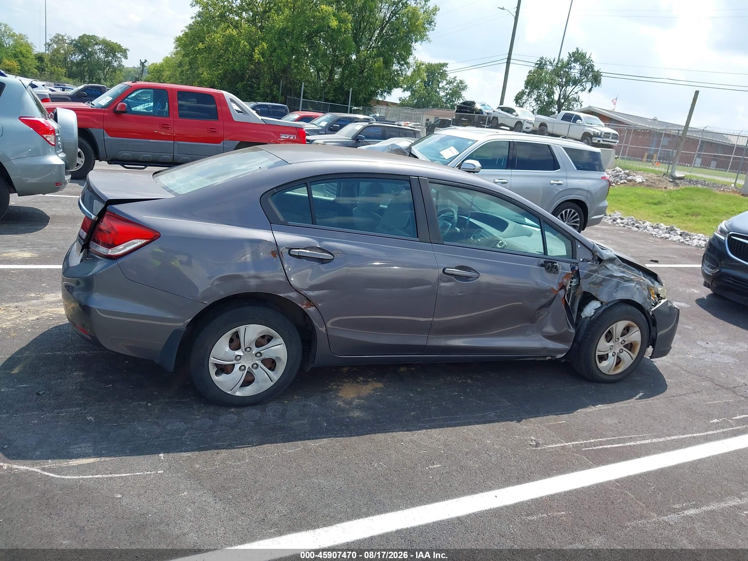 2014 Honda Civic Lx Gray vin: 19XFB2F53EE019658