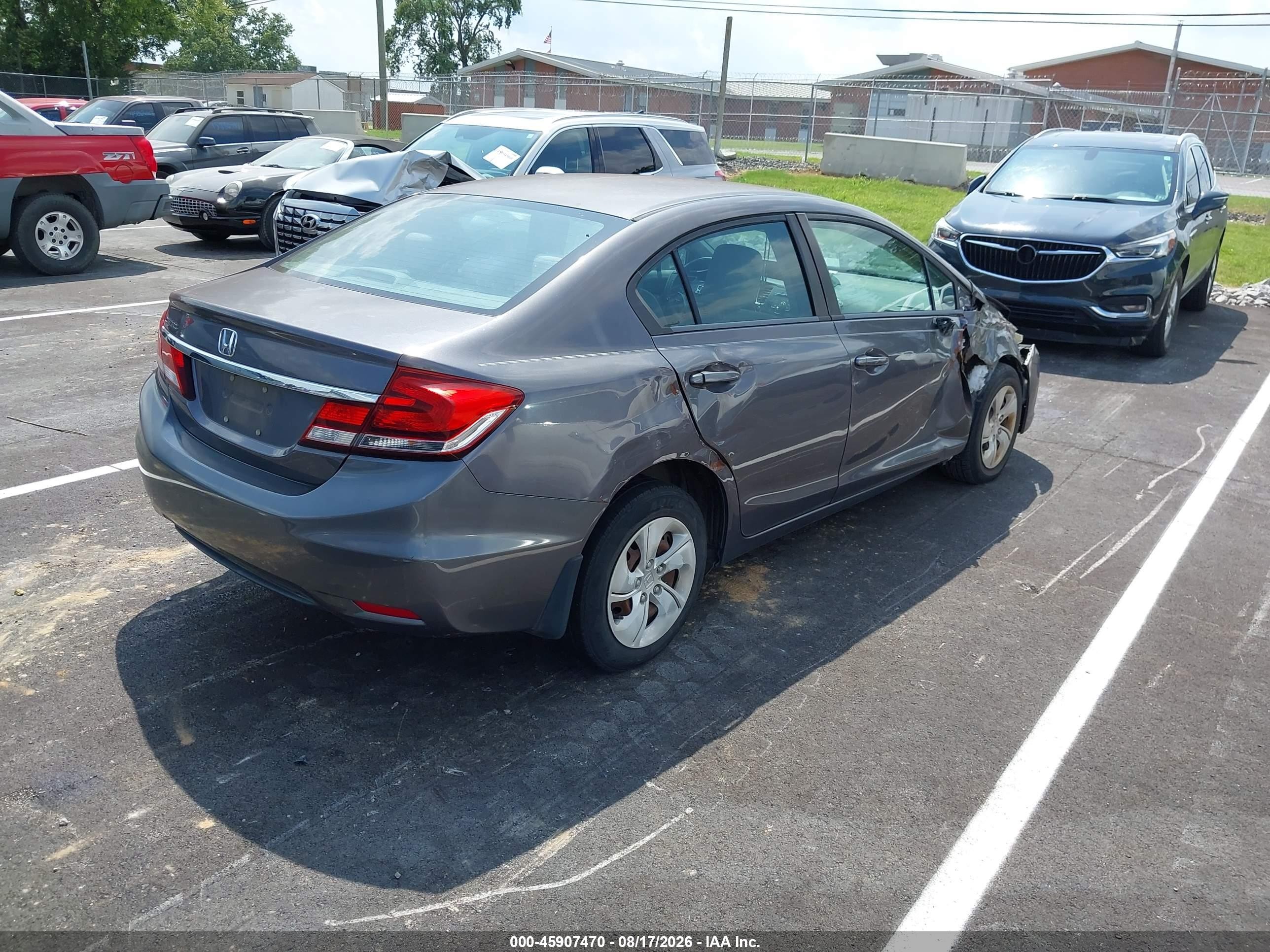 2014 Honda Civic Lx Gray vin: 19XFB2F53EE019658