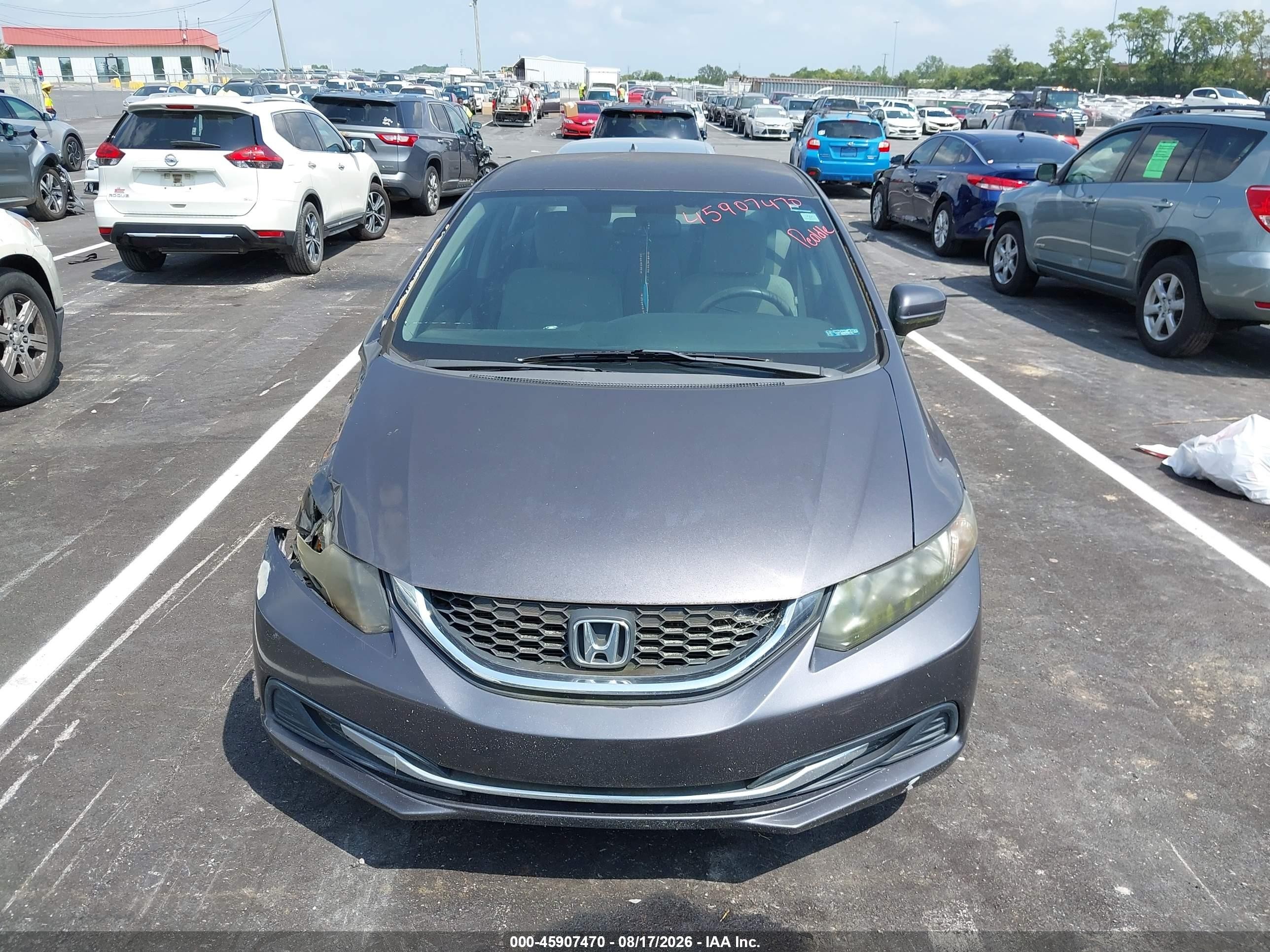 2014 Honda Civic Lx Gray vin: 19XFB2F53EE019658