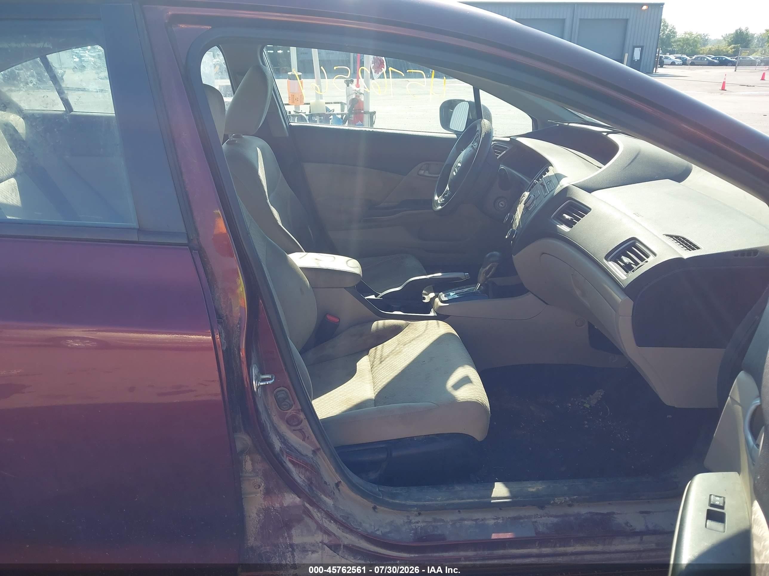 2014 Honda Civic Lx Burgundy vin: 19XFB2F53EE022818