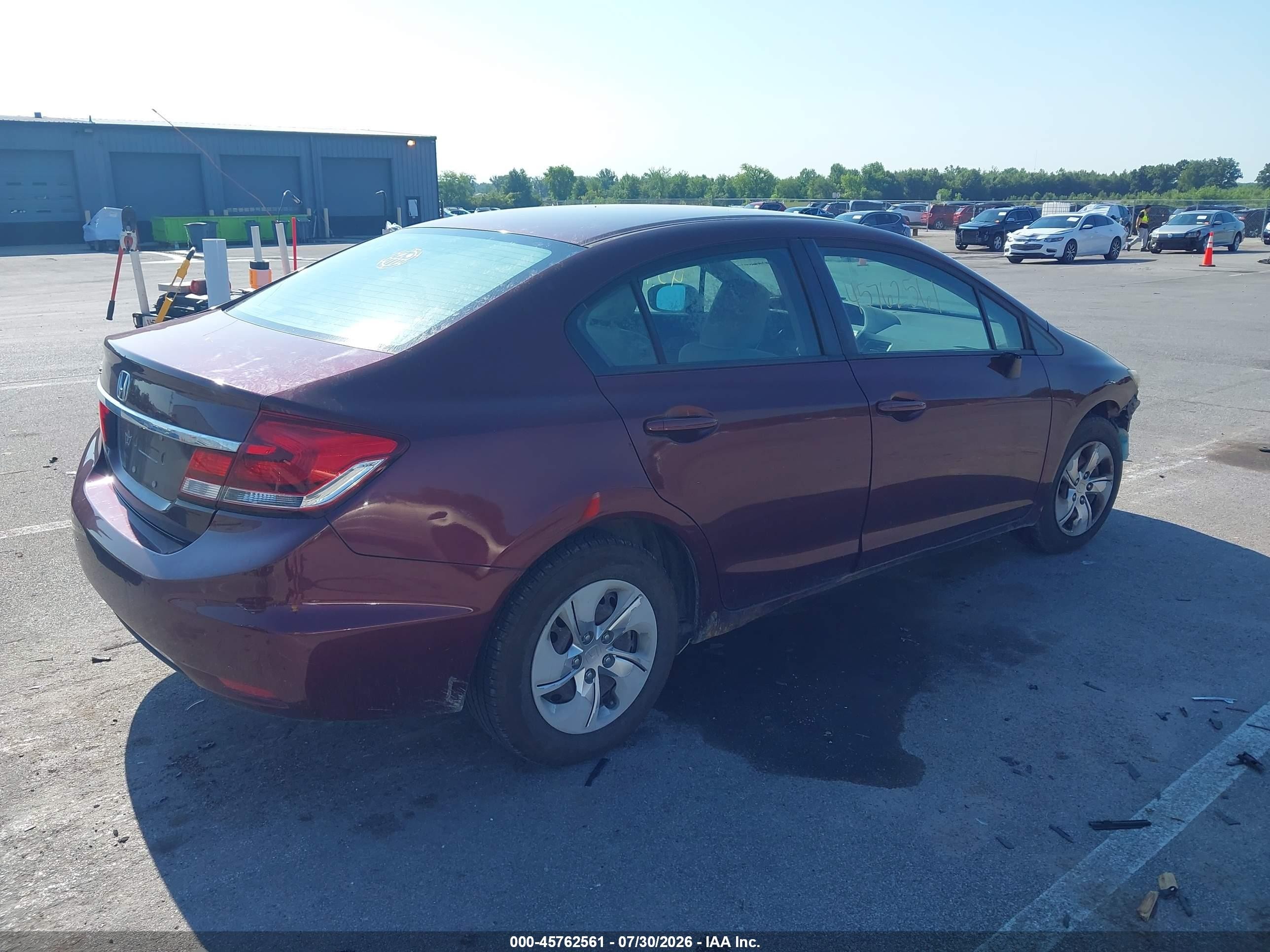 2014 Honda Civic Lx Burgundy vin: 19XFB2F53EE022818