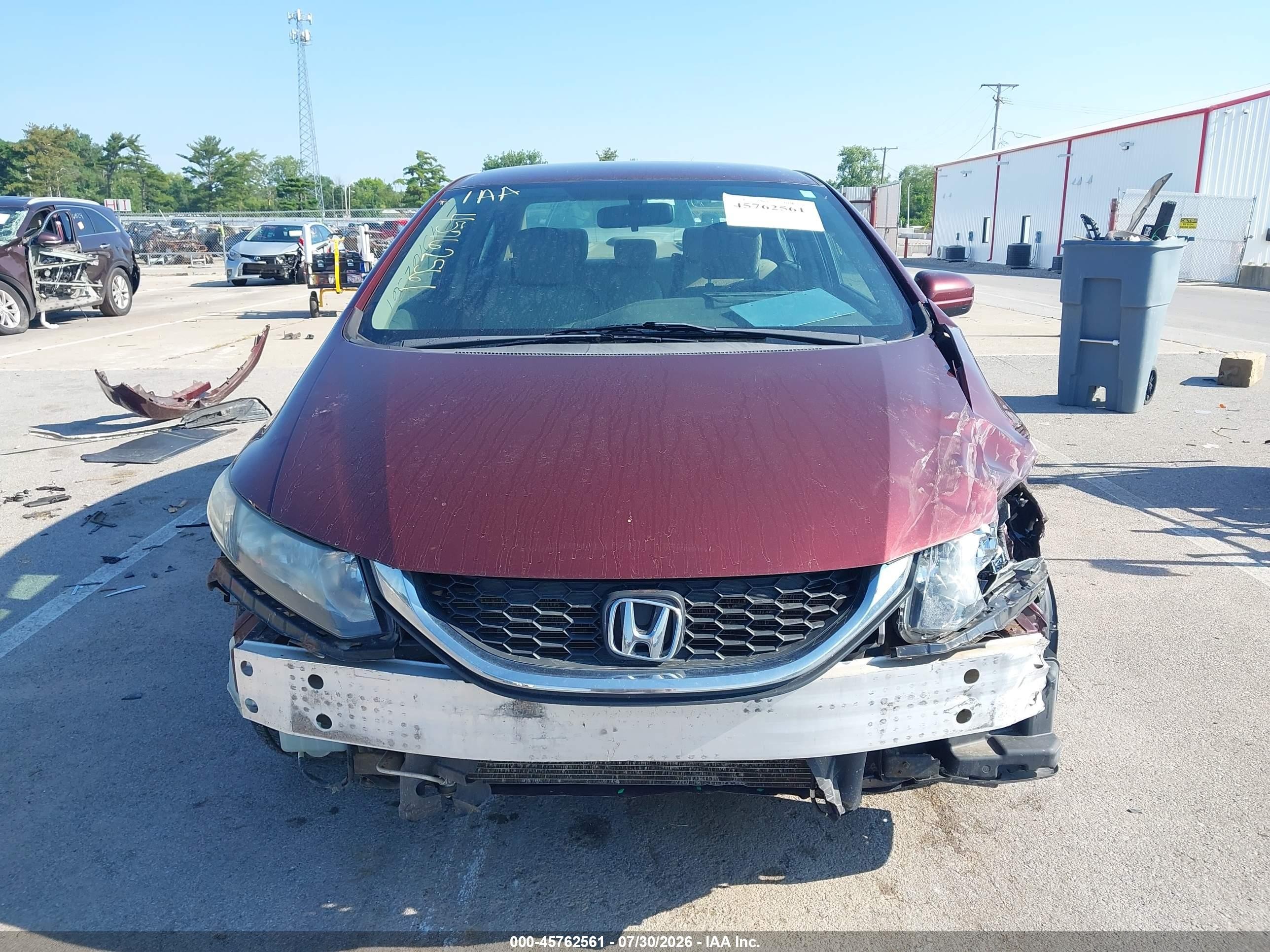 2014 Honda Civic Lx Burgundy vin: 19XFB2F53EE022818