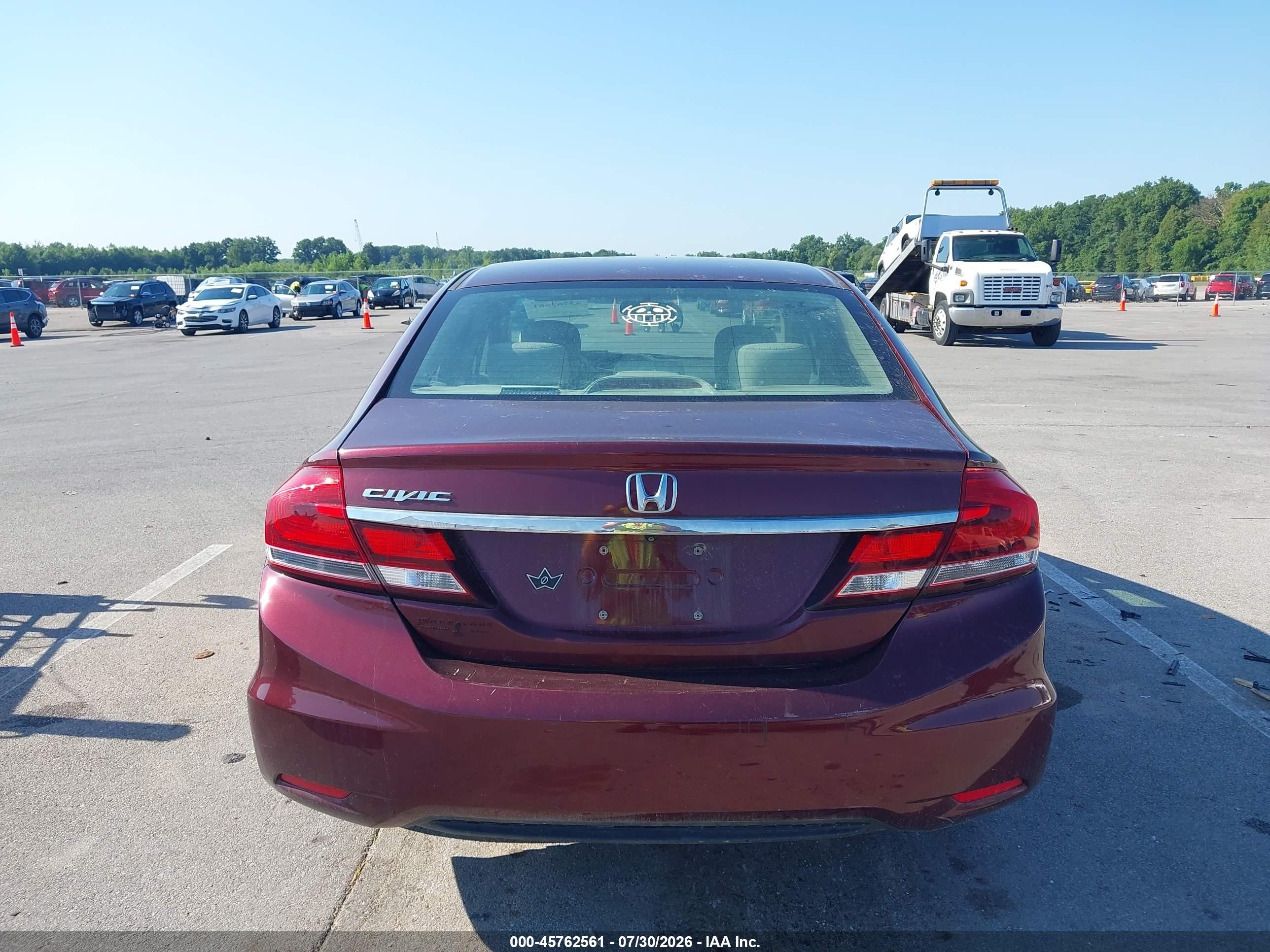 2014 Honda Civic Lx Burgundy vin: 19XFB2F53EE022818