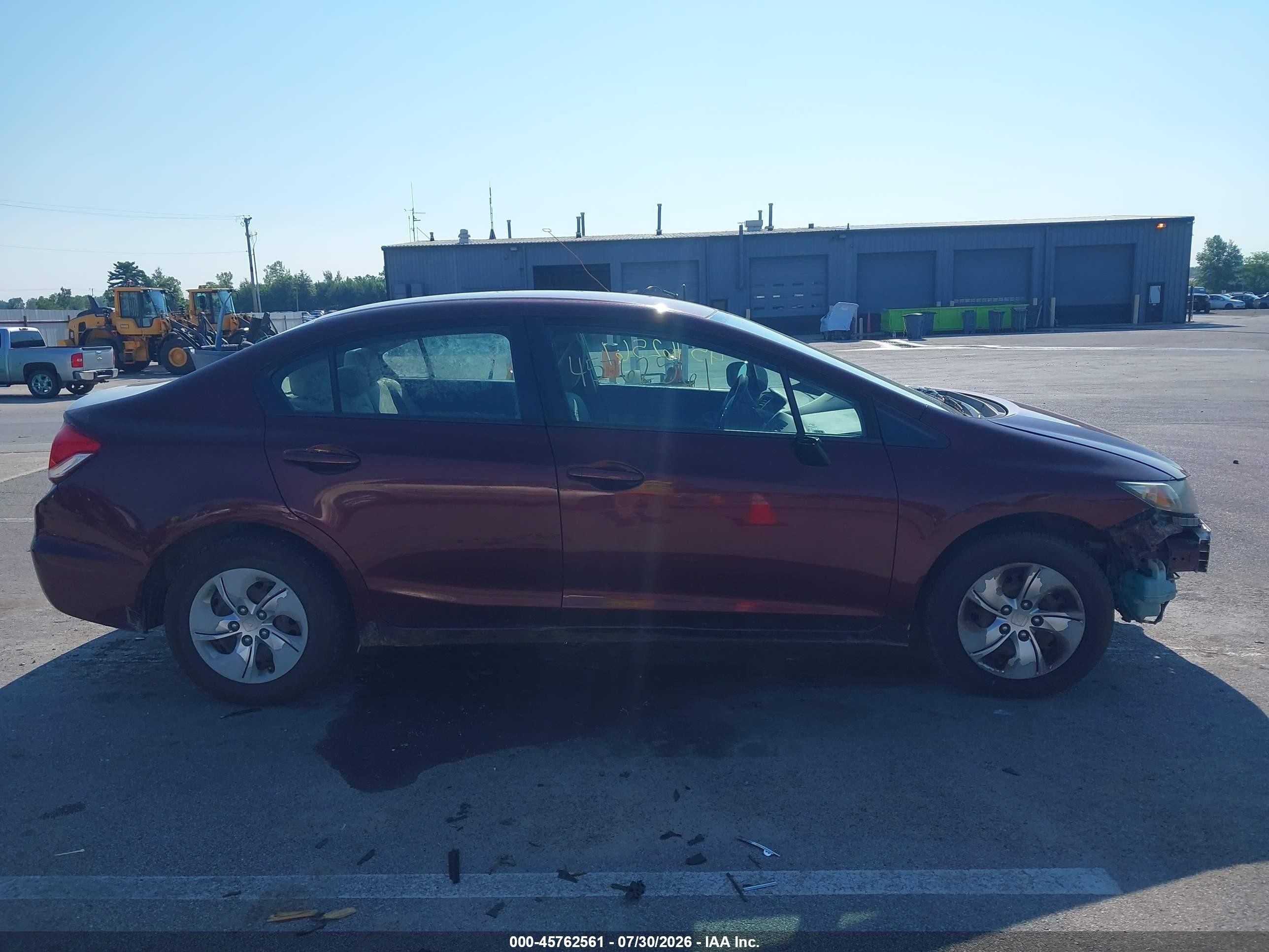 2014 Honda Civic Lx Burgundy vin: 19XFB2F53EE022818