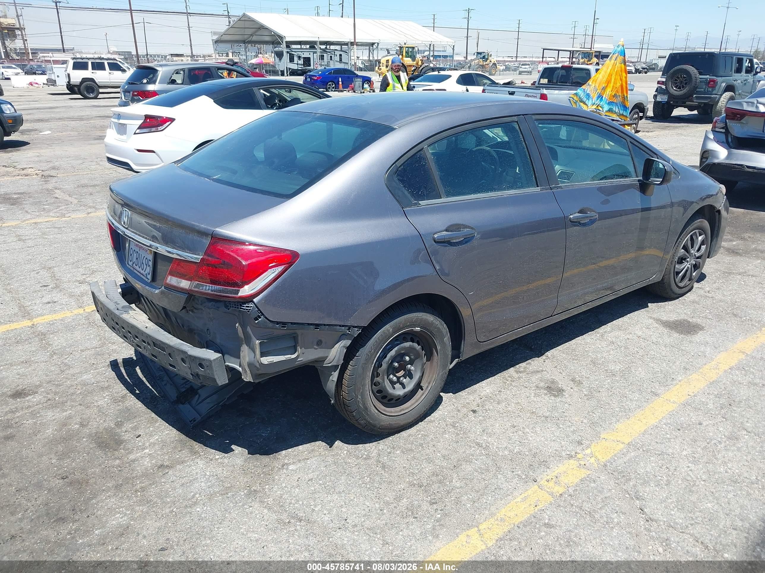 2014 Honda Civic Lx Синий vin: 19XFB2F53EE024665