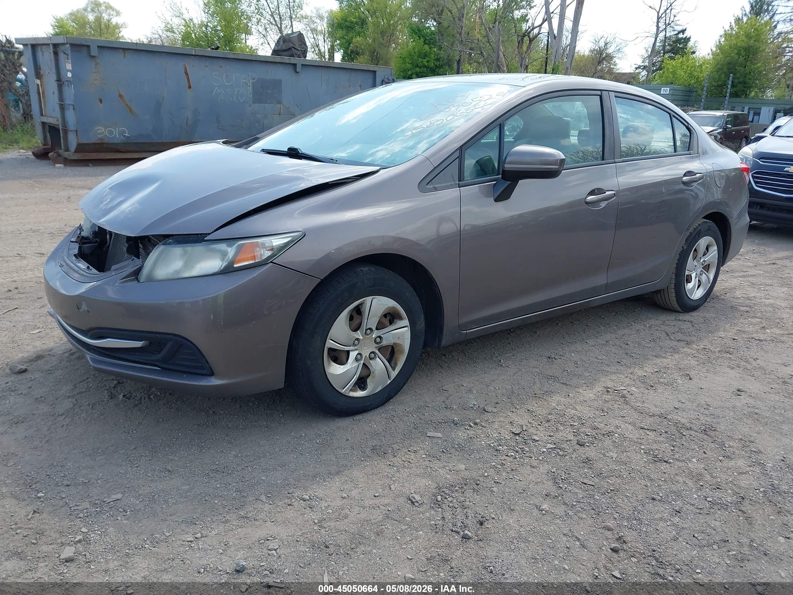 2014 Honda Civic Lx Brown vin: 19XFB2F53EE030529