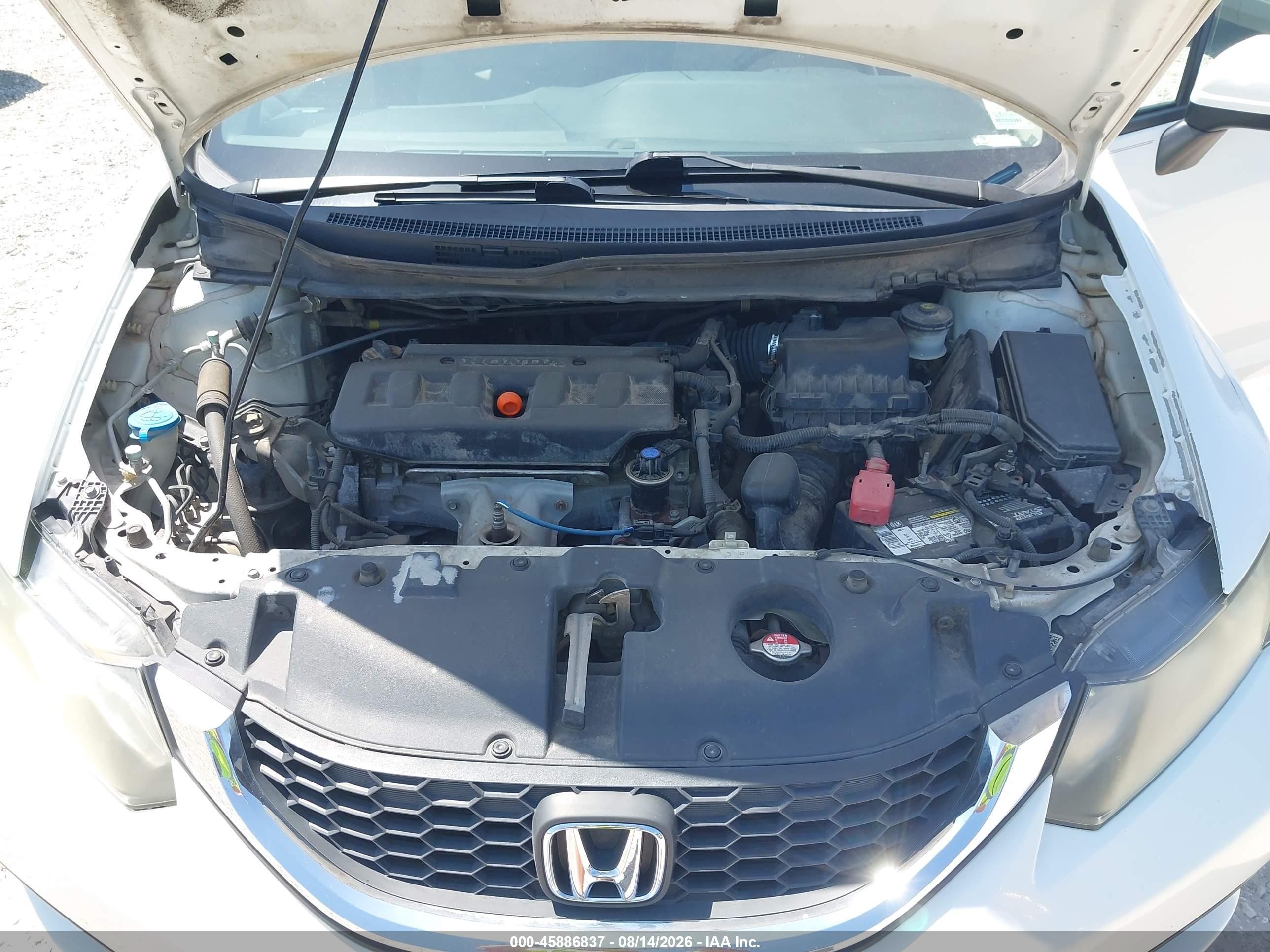 2014 Honda Civic Lx White vin: 19XFB2F53EE042406