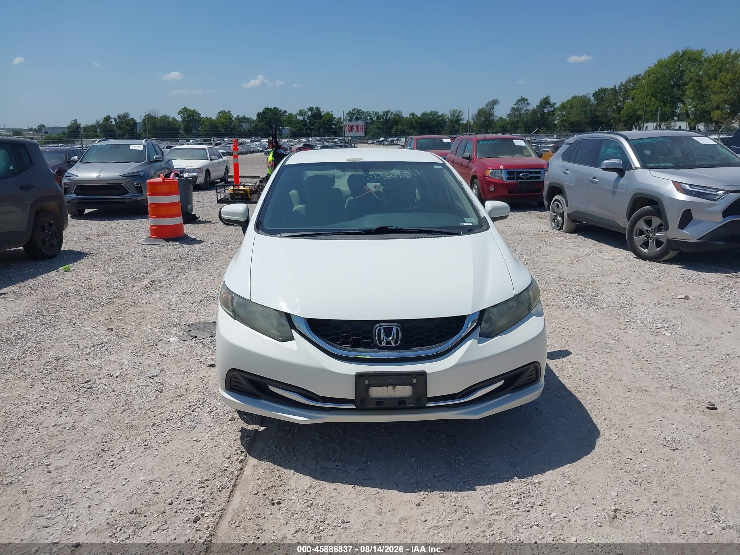 2014 Honda Civic Lx White vin: 19XFB2F53EE042406