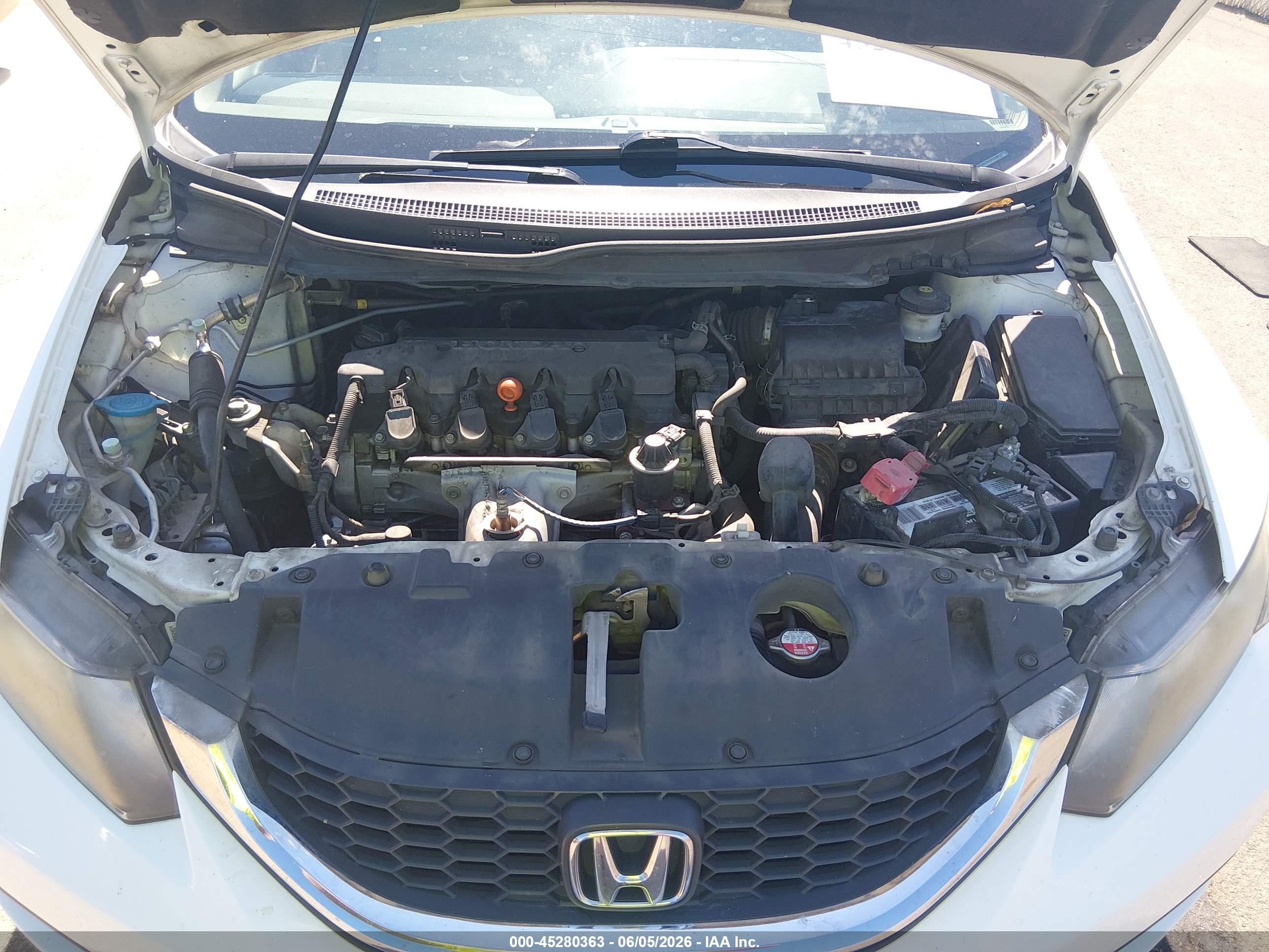 2014 Honda Civic Lx White vin: 19XFB2F53EE064616