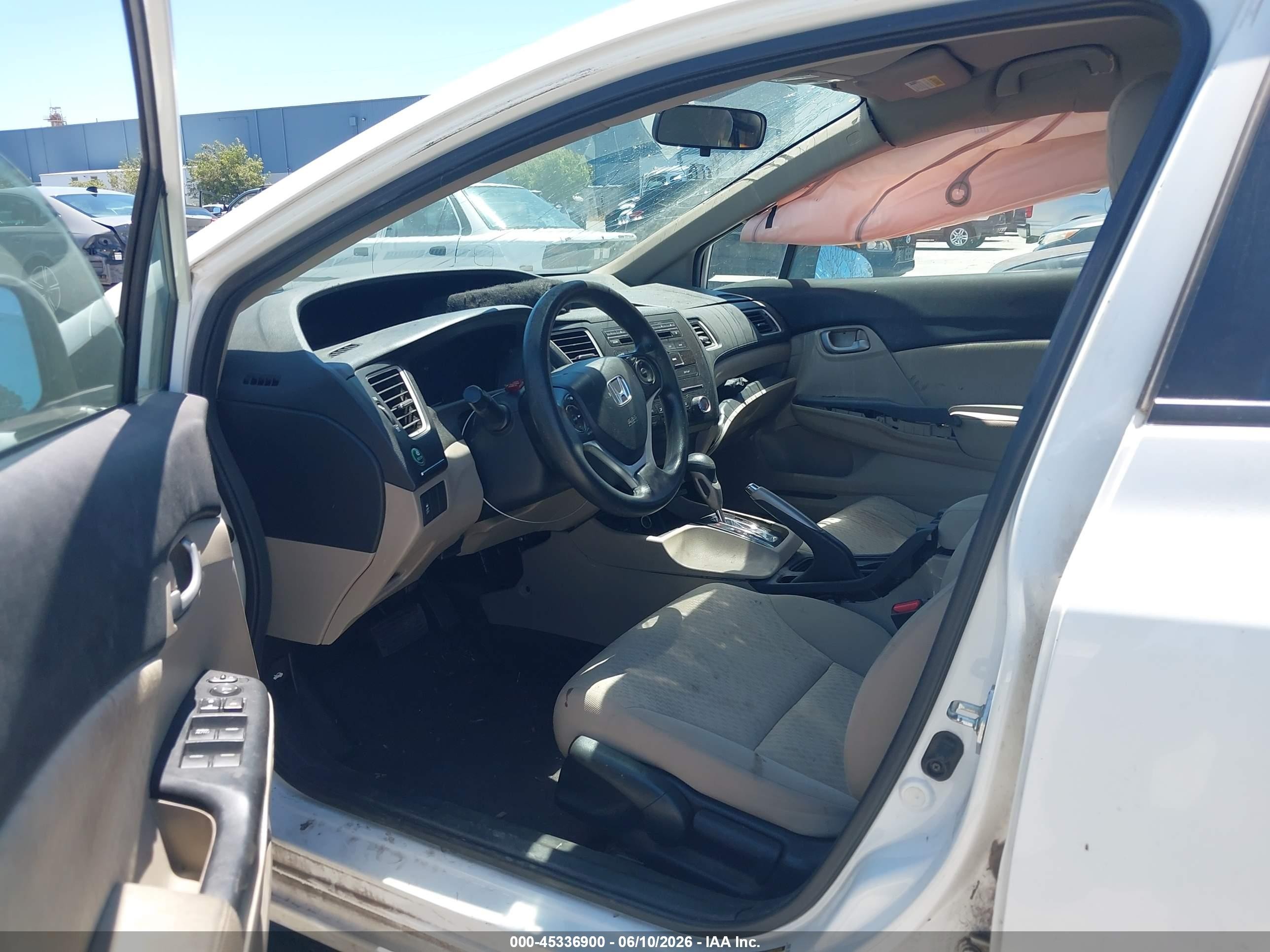 2014 Honda Civic Lx White vin: 19XFB2F53EE221142