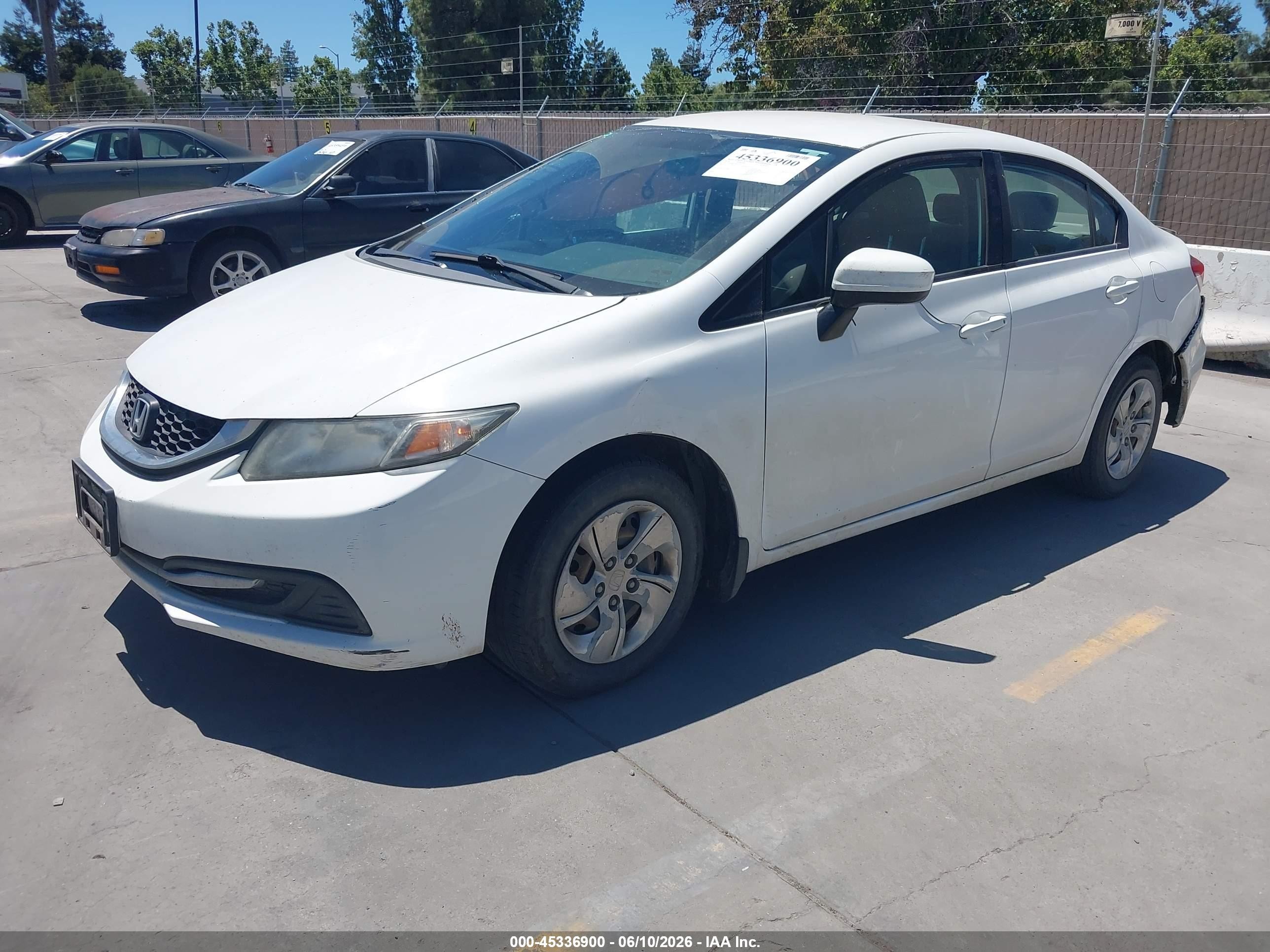 2014 Honda Civic Lx White vin: 19XFB2F53EE221142