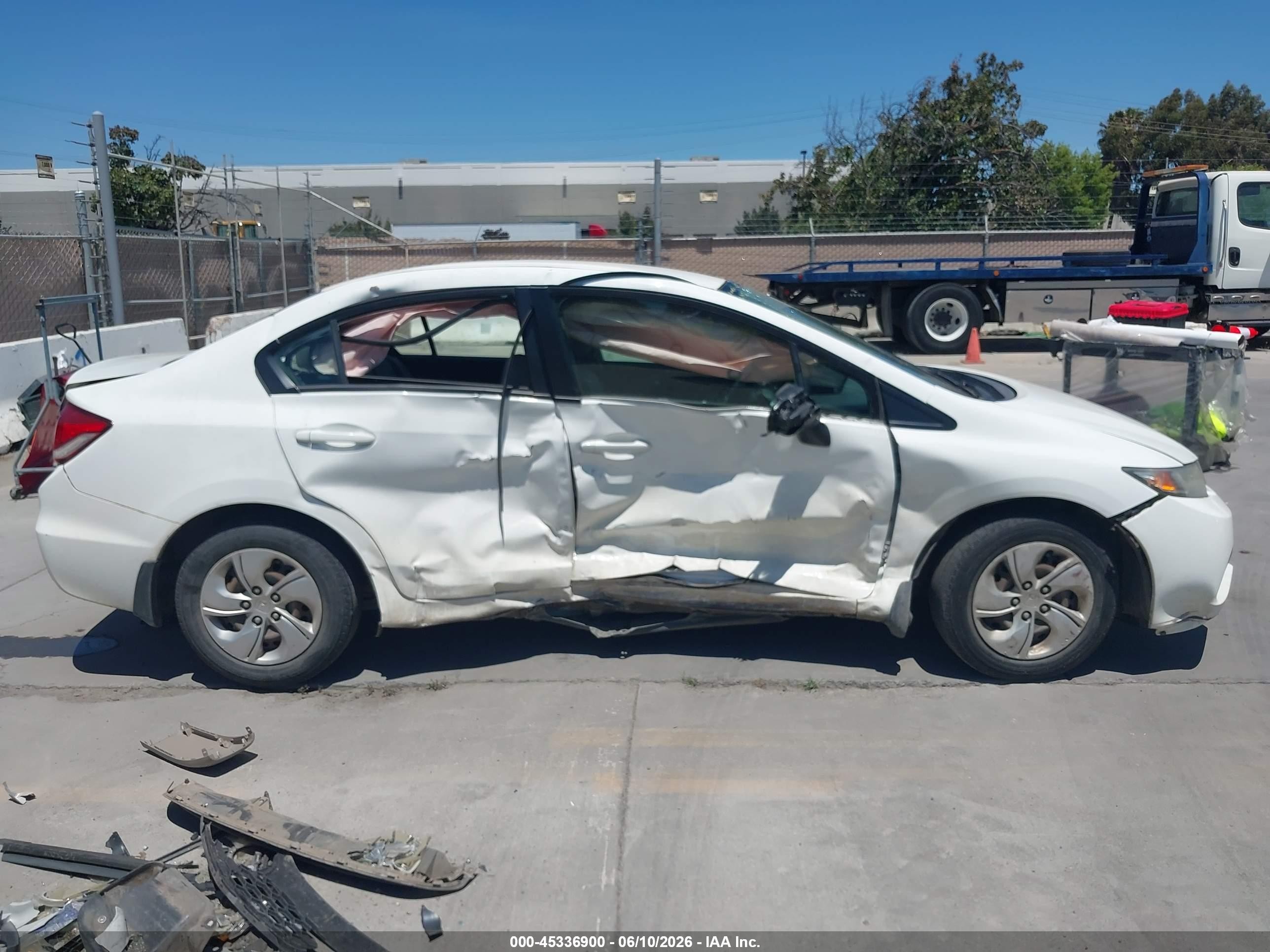 2014 Honda Civic Lx White vin: 19XFB2F53EE221142