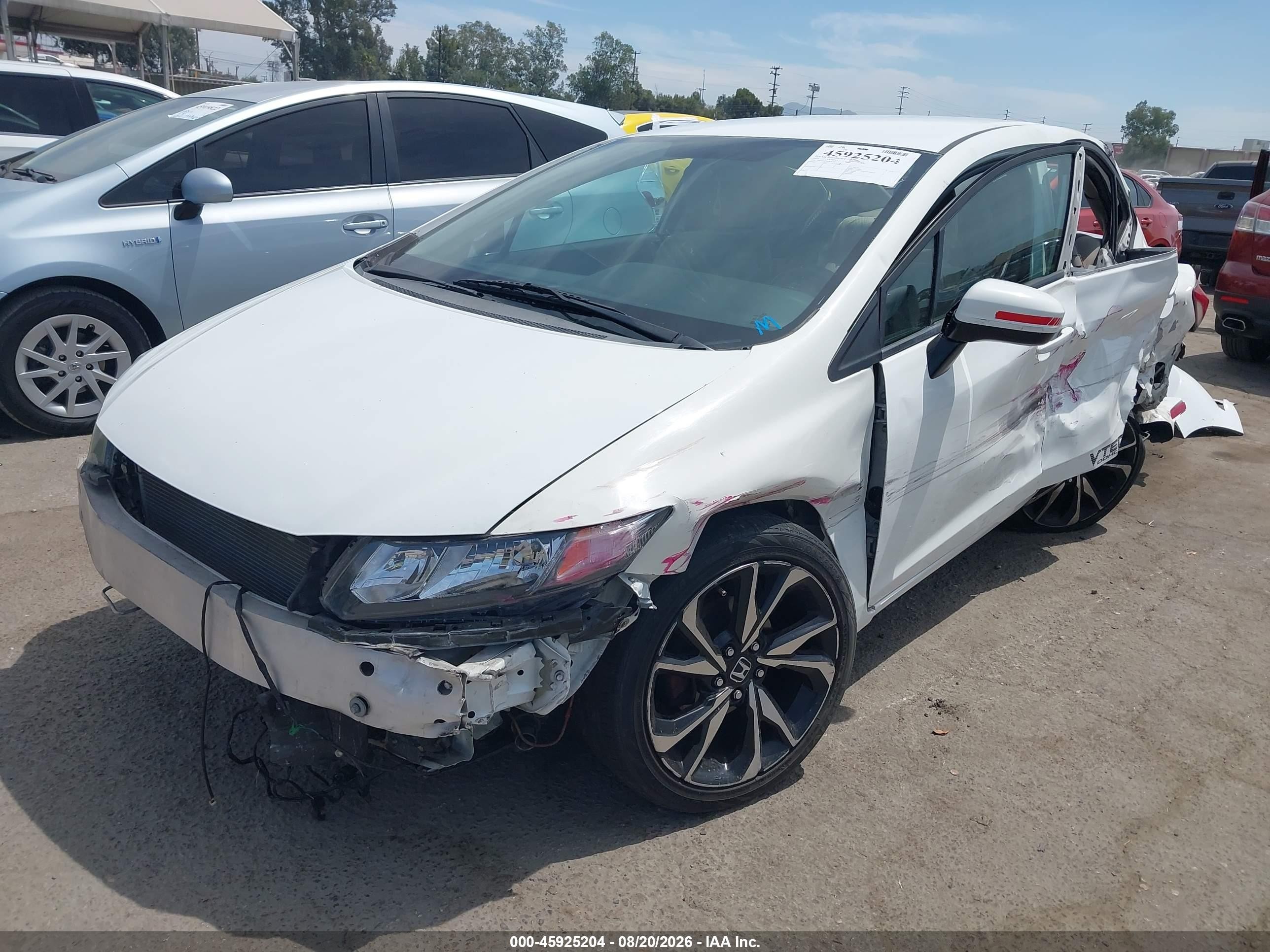 2014 Honda Civic Lx White vin: 19XFB2F53EE244887