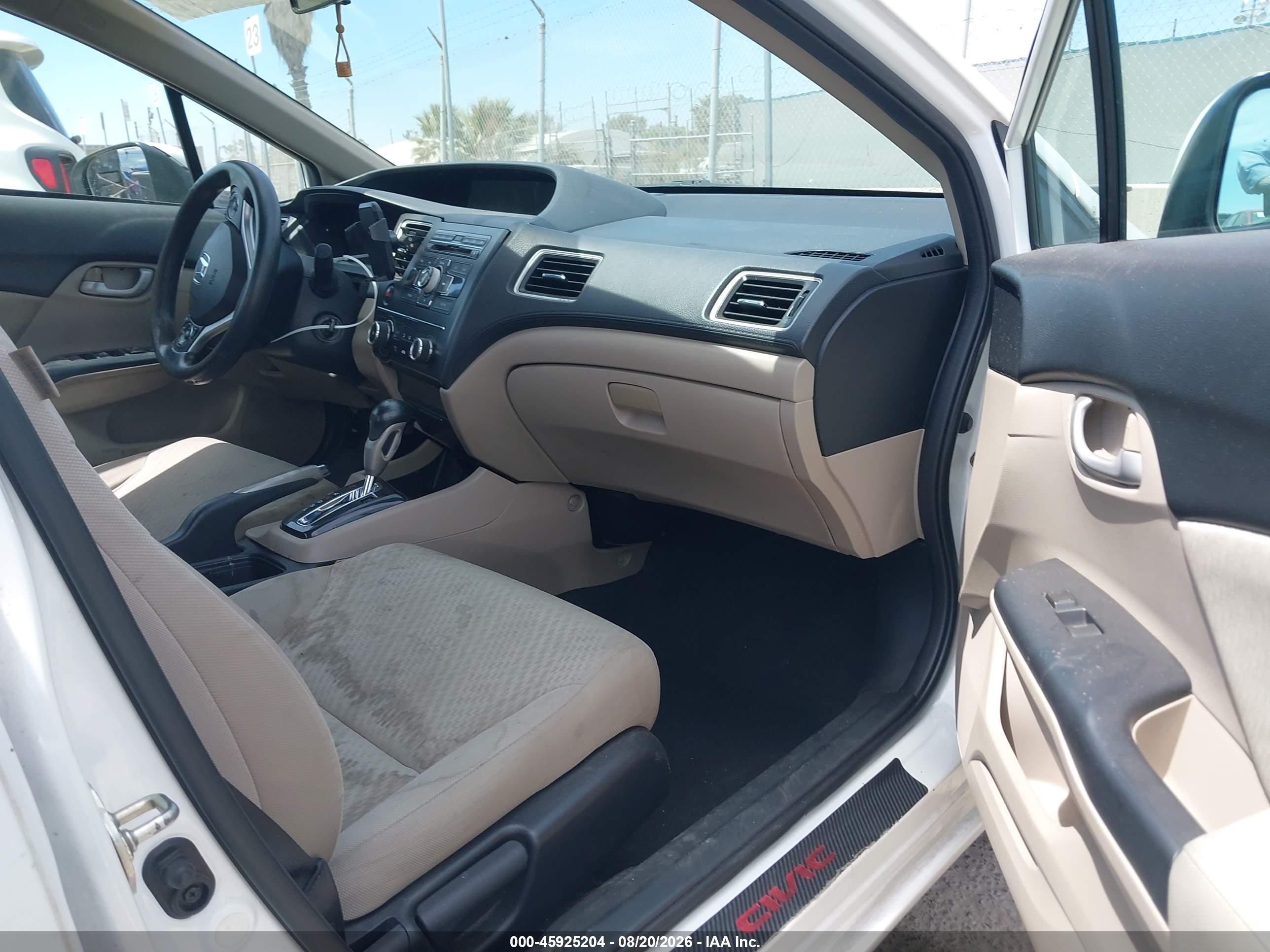 2014 Honda Civic Lx White vin: 19XFB2F53EE244887