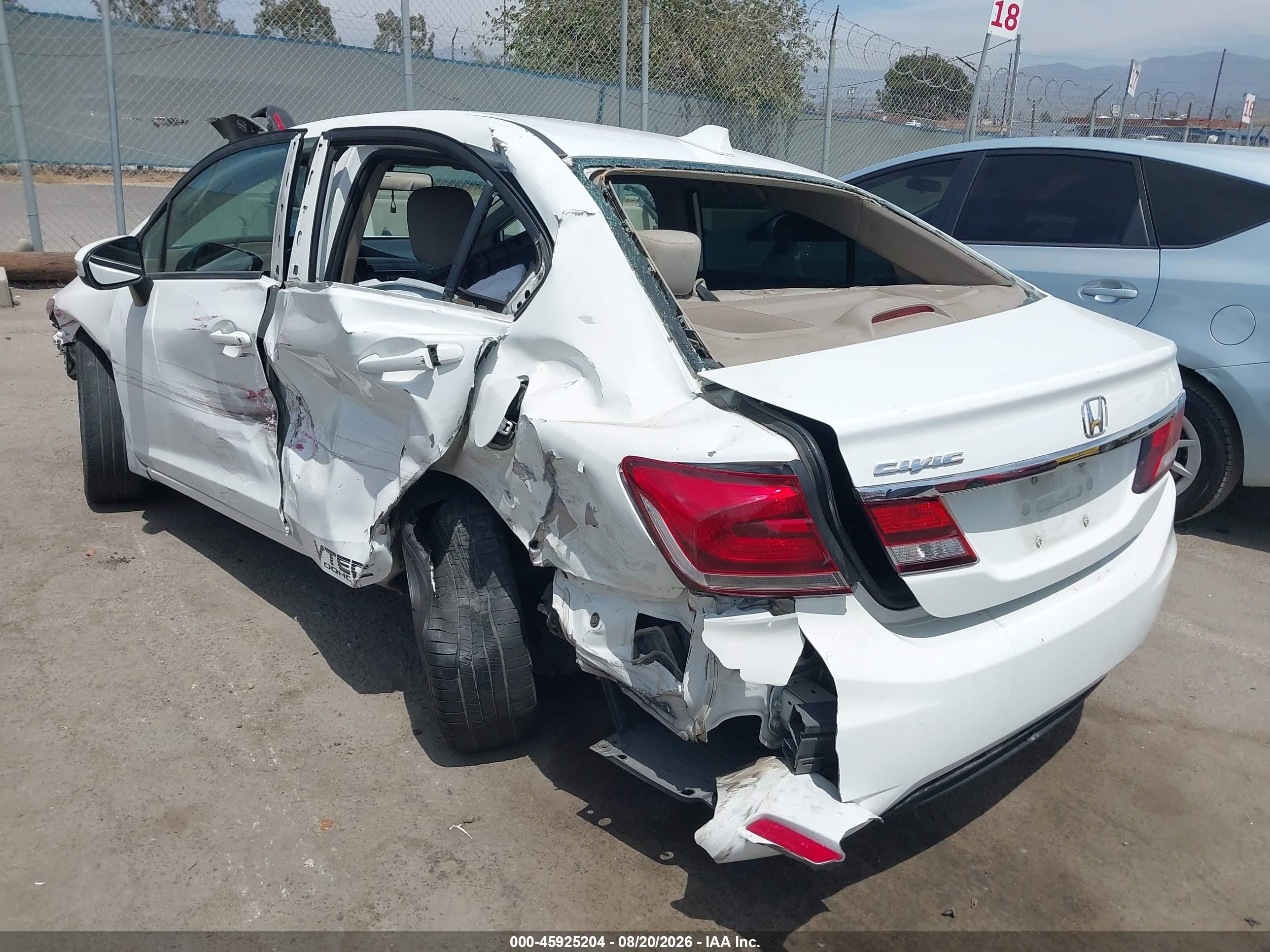 2014 Honda Civic Lx White vin: 19XFB2F53EE244887