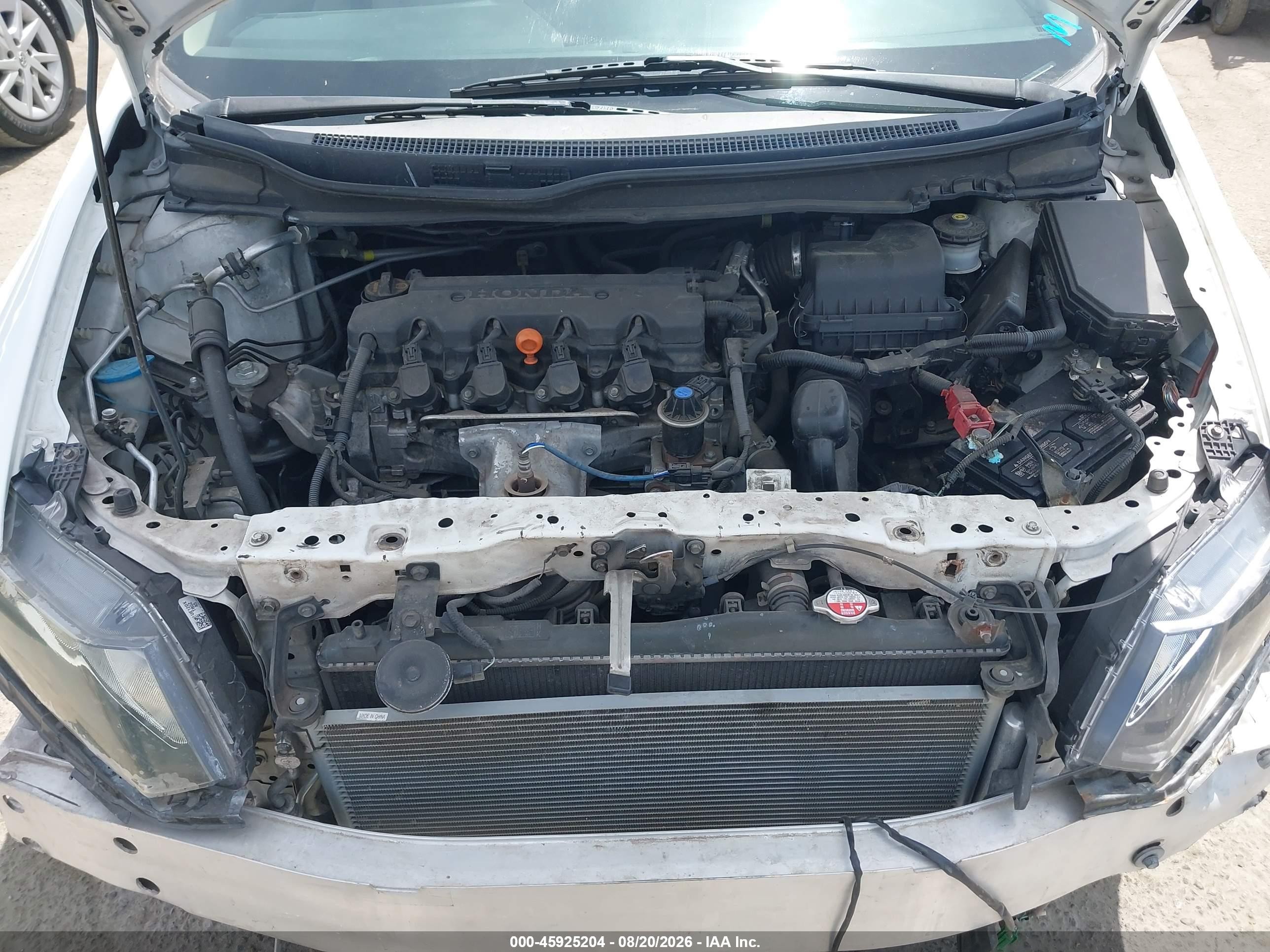 2014 Honda Civic Lx White vin: 19XFB2F53EE244887