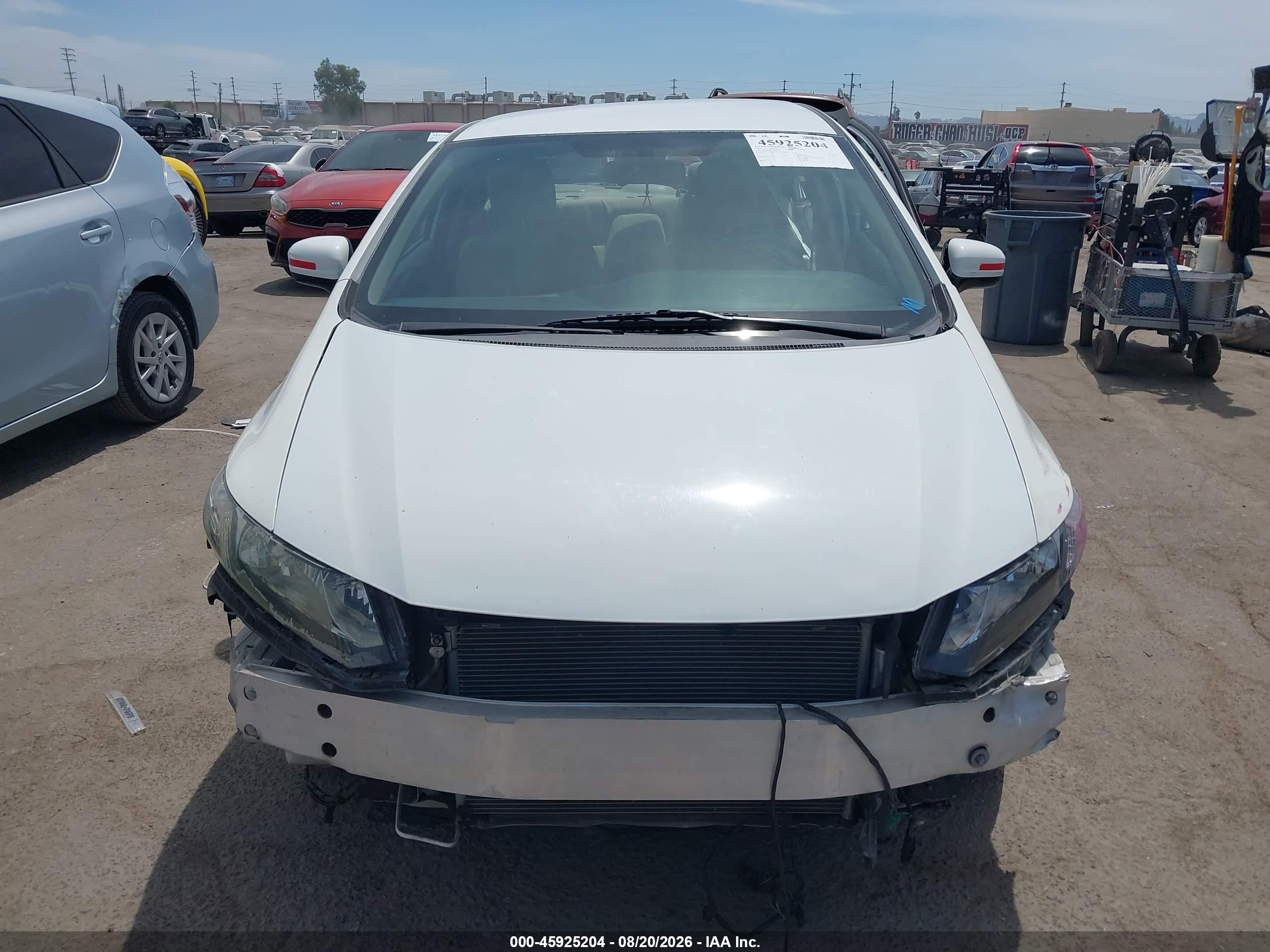 2014 Honda Civic Lx White vin: 19XFB2F53EE244887