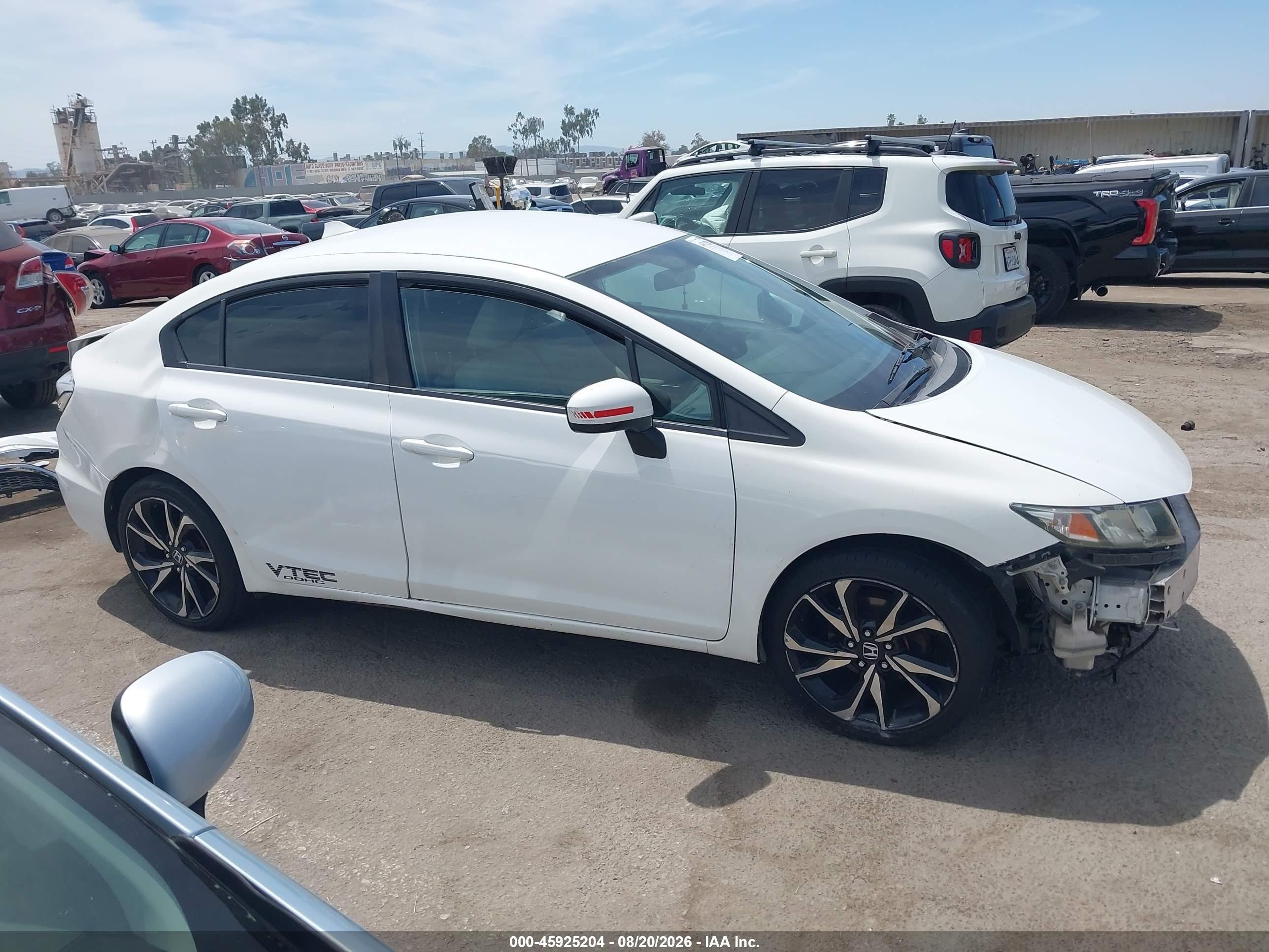 2014 Honda Civic Lx White vin: 19XFB2F53EE244887