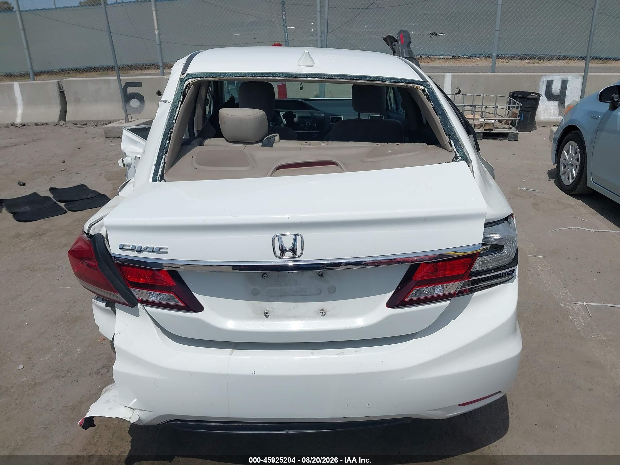 2014 Honda Civic Lx White vin: 19XFB2F53EE244887