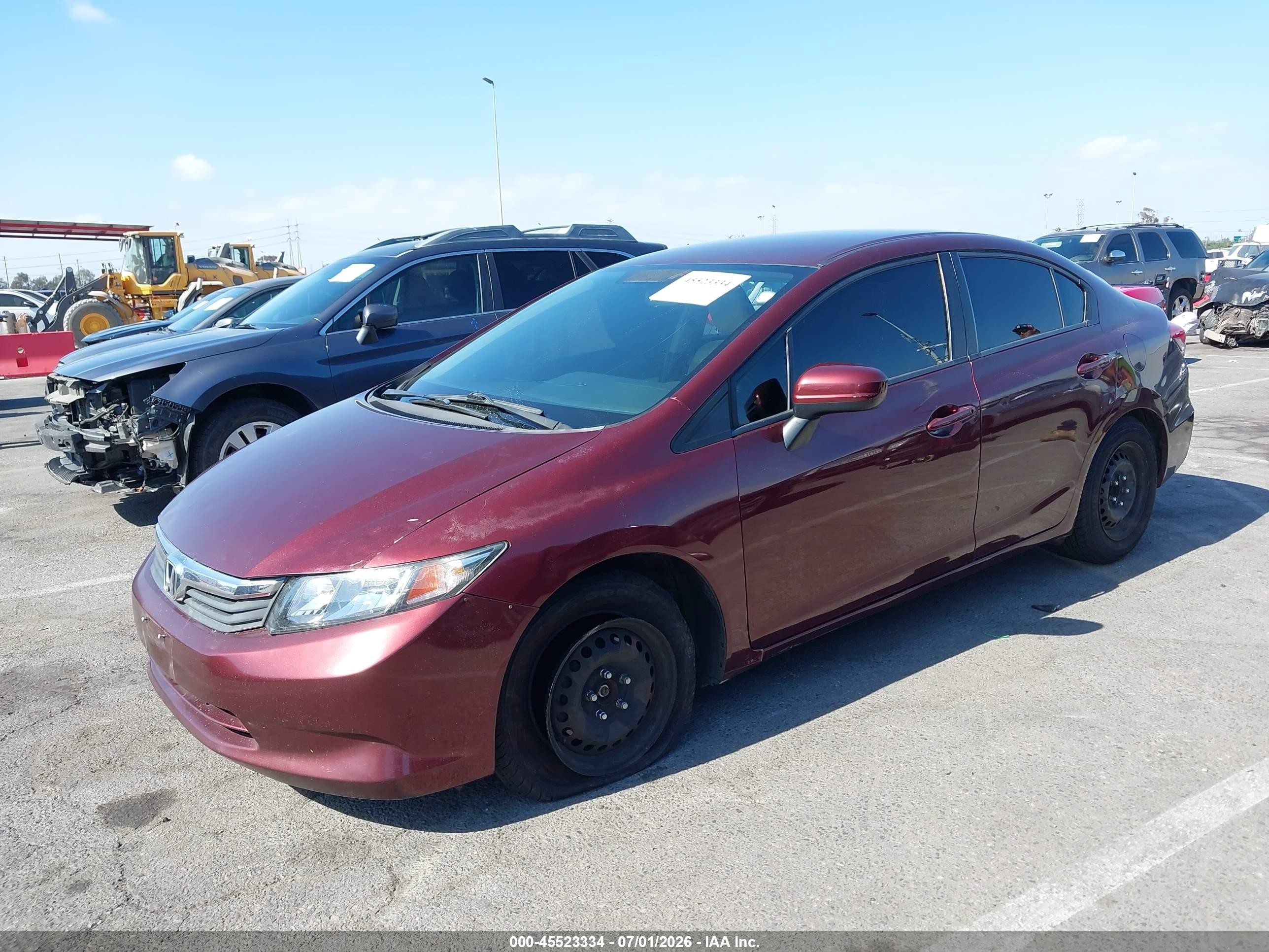 2014 Honda Civic Lx Burgundy vin: 19XFB2F53EE246042