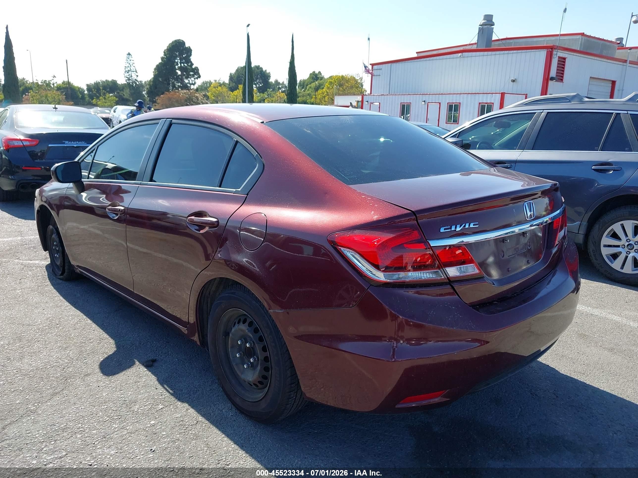 2014 Honda Civic Lx Burgundy vin: 19XFB2F53EE246042