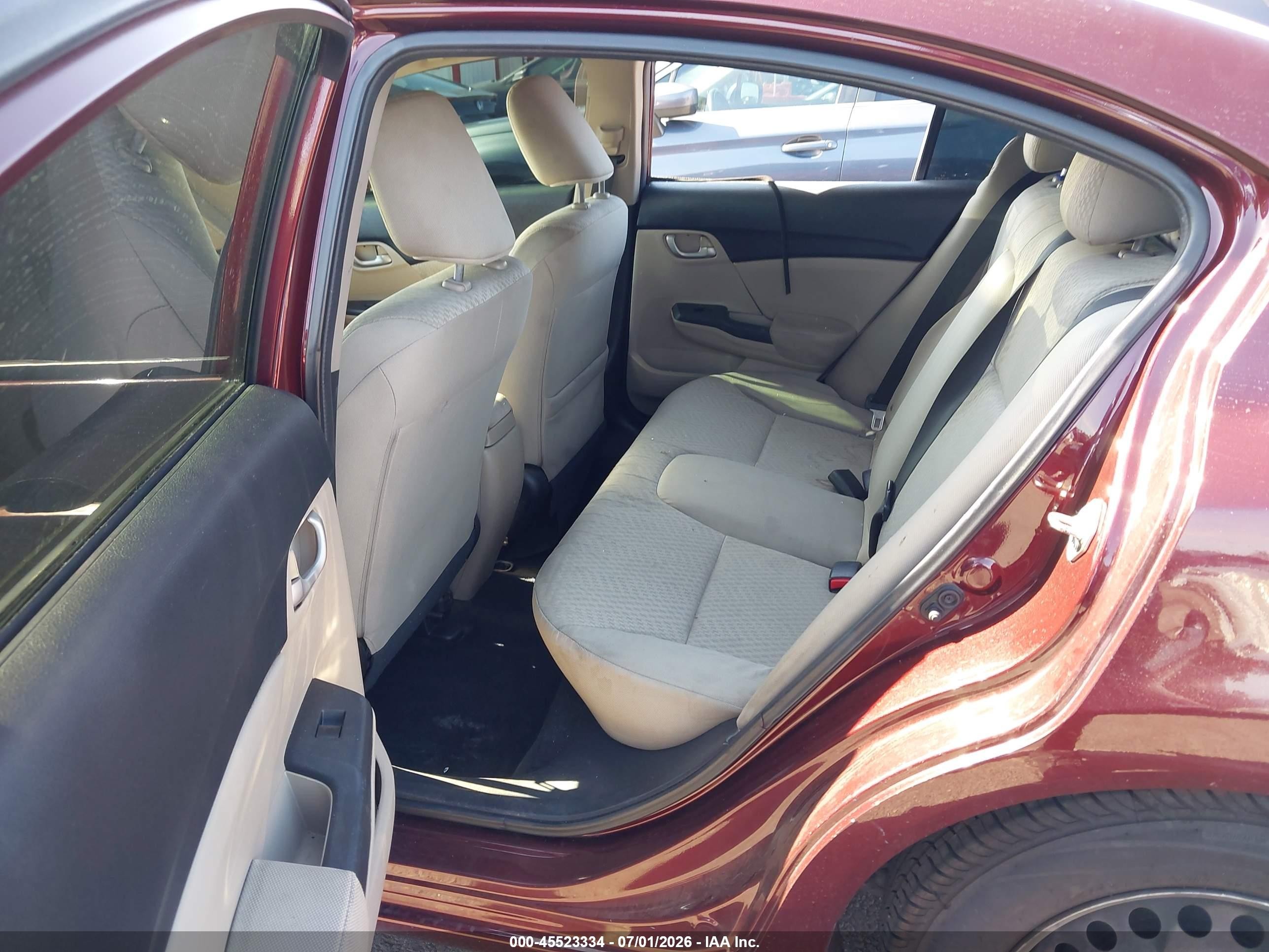 2014 Honda Civic Lx Burgundy vin: 19XFB2F53EE246042
