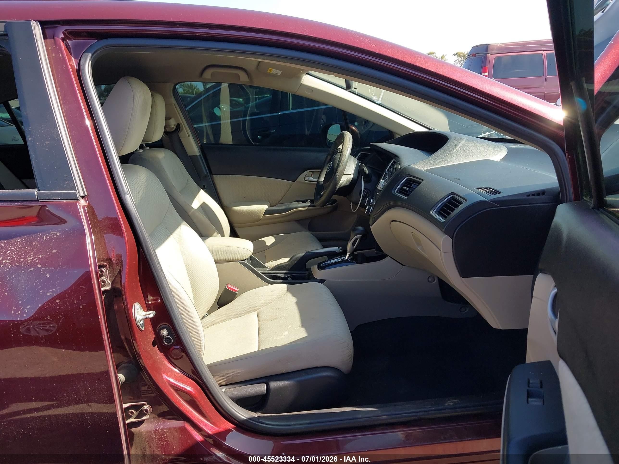 2014 Honda Civic Lx Burgundy vin: 19XFB2F53EE246042