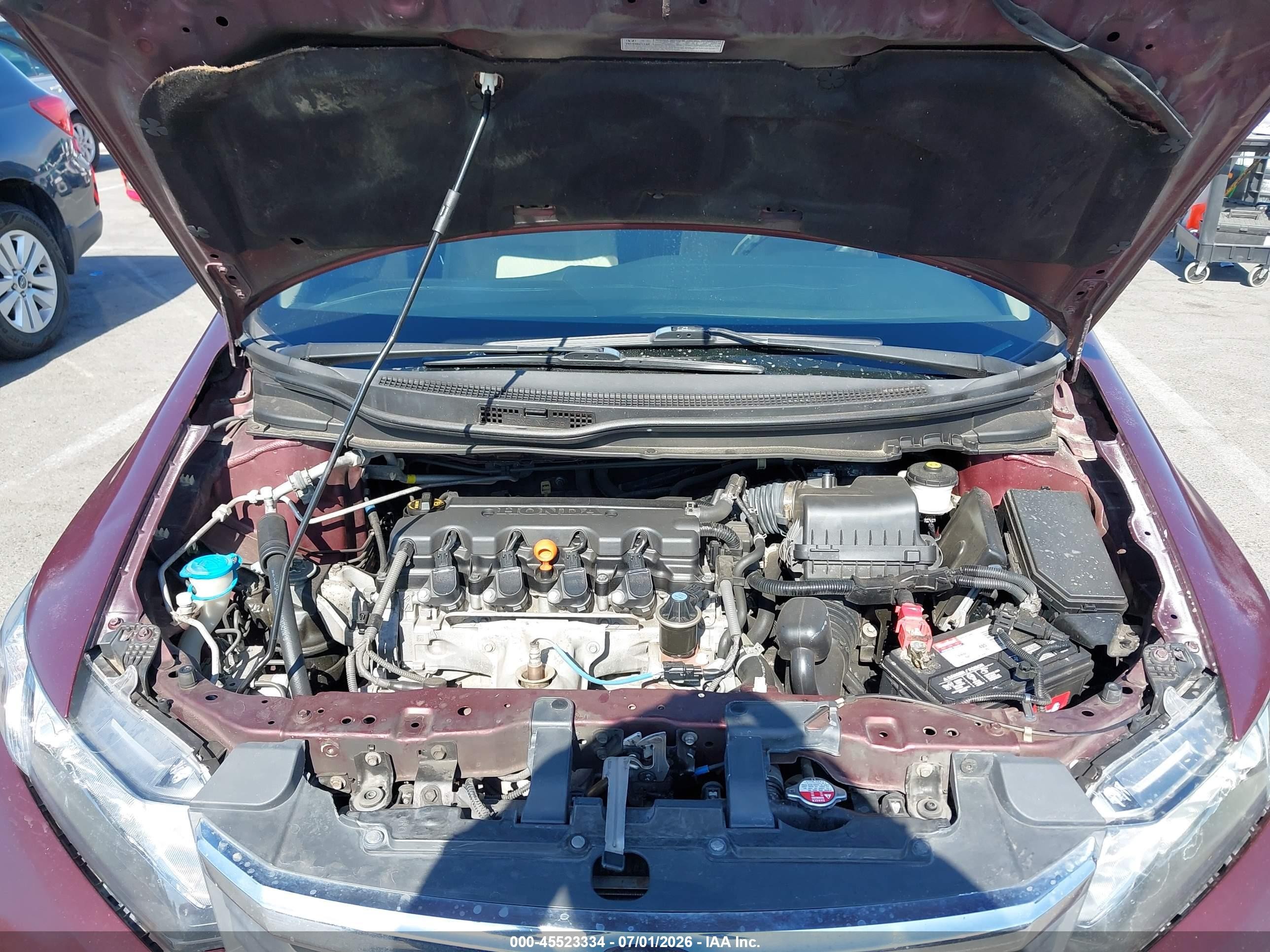 2014 Honda Civic Lx Burgundy vin: 19XFB2F53EE246042