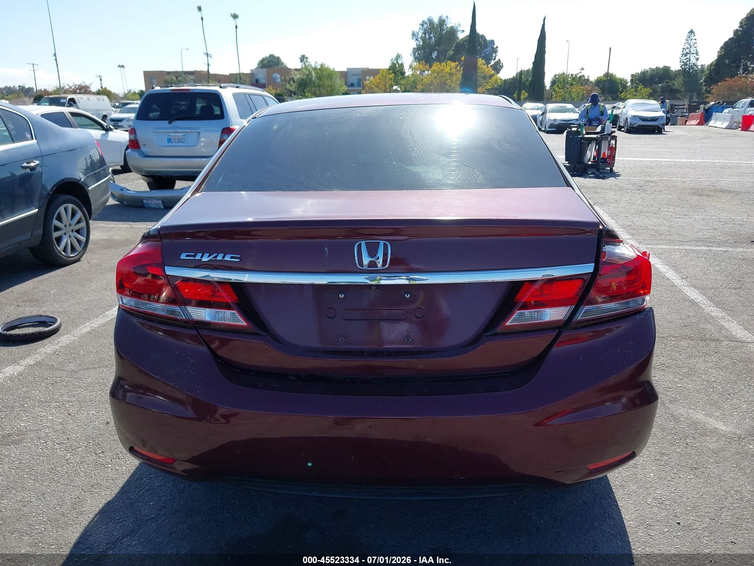 2014 Honda Civic Lx Burgundy vin: 19XFB2F53EE246042