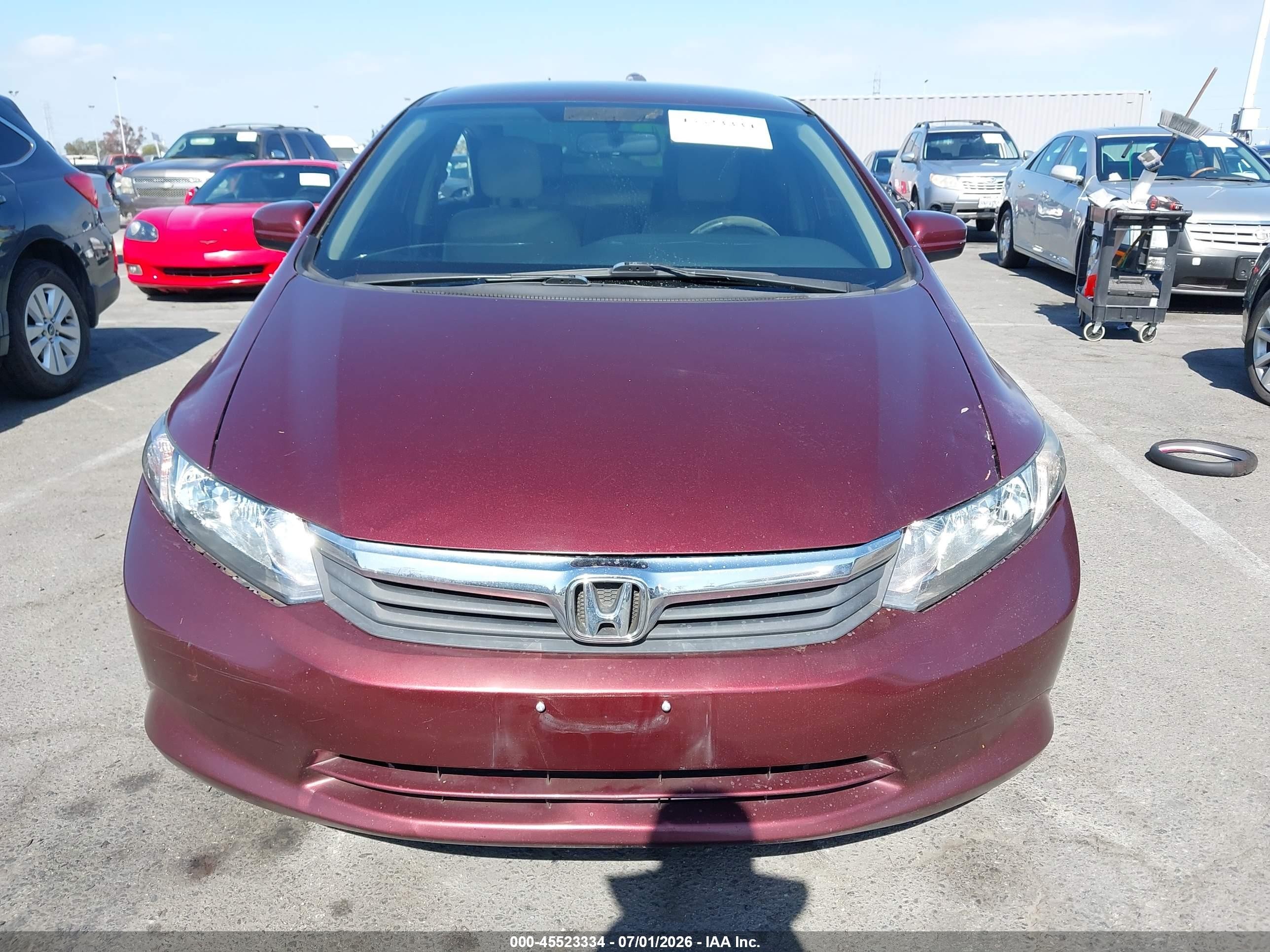 2014 Honda Civic Lx Burgundy vin: 19XFB2F53EE246042
