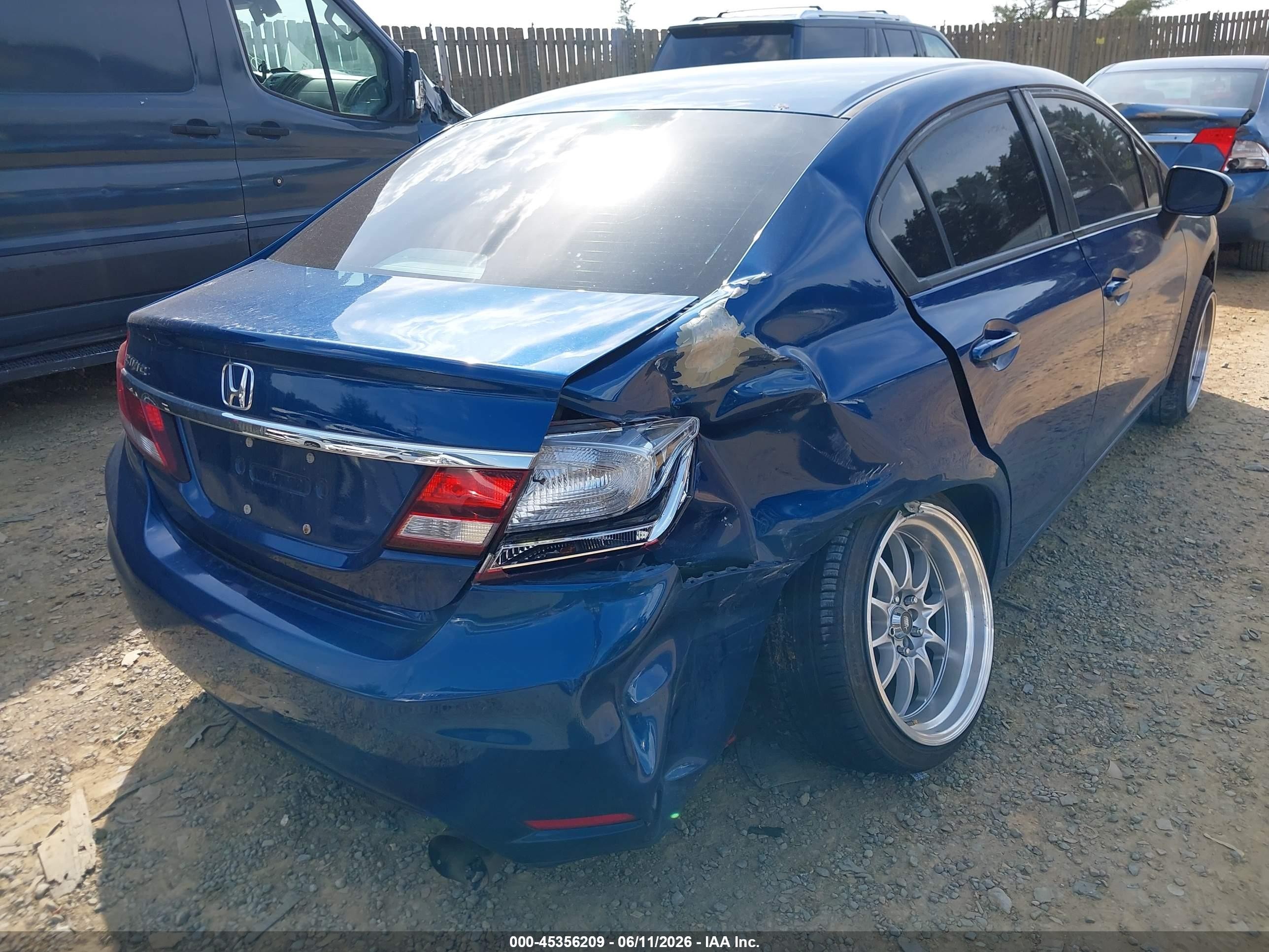 2014 Honda Civic Lx Blue vin: 19XFB2F53EE246347