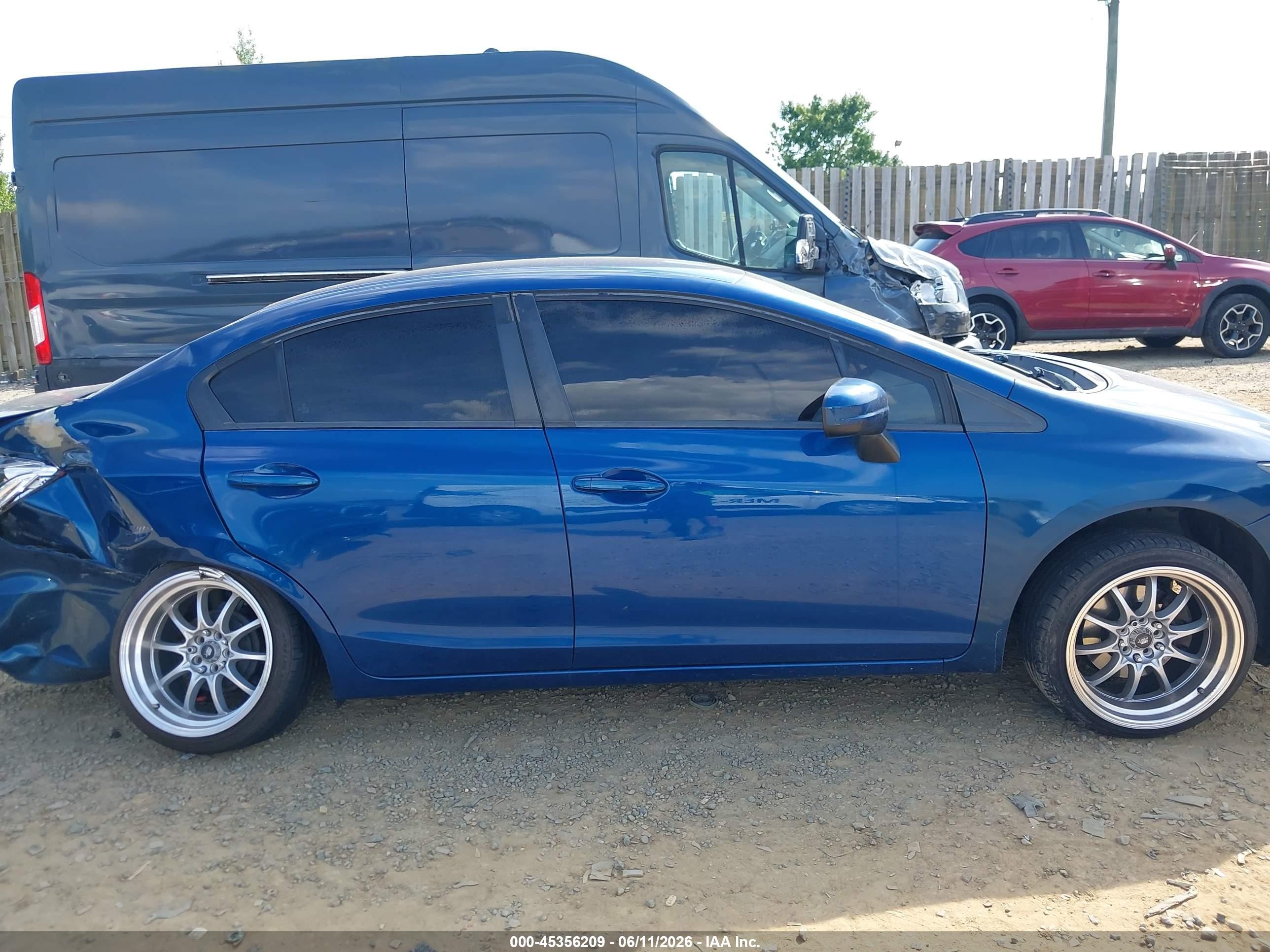2014 Honda Civic Lx Blue vin: 19XFB2F53EE246347