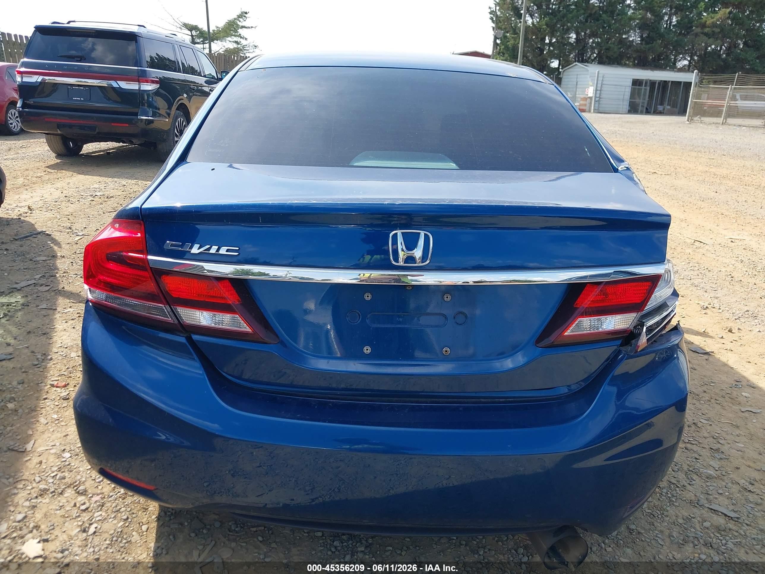 2014 Honda Civic Lx Blue vin: 19XFB2F53EE246347