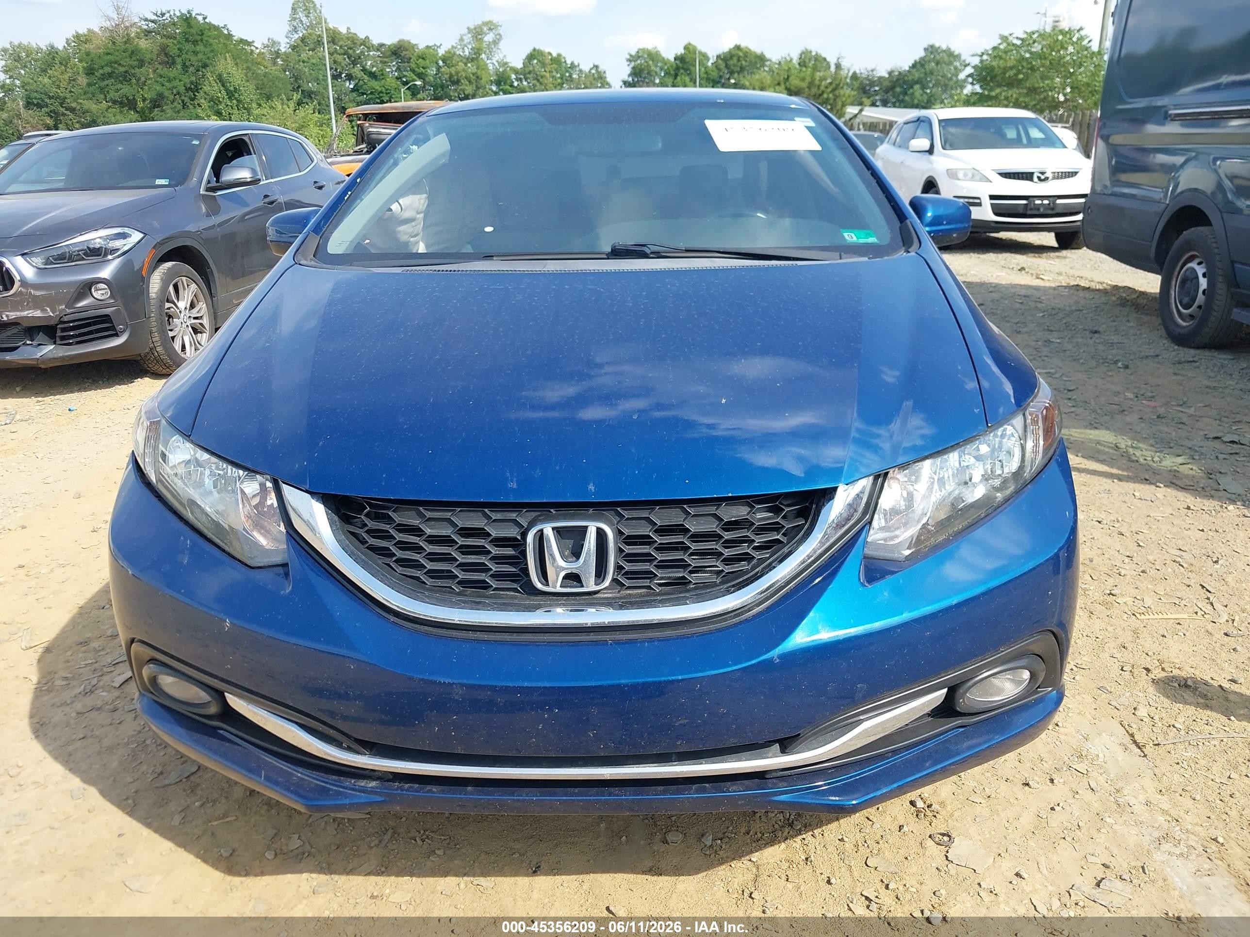 2014 Honda Civic Lx Blue vin: 19XFB2F53EE246347