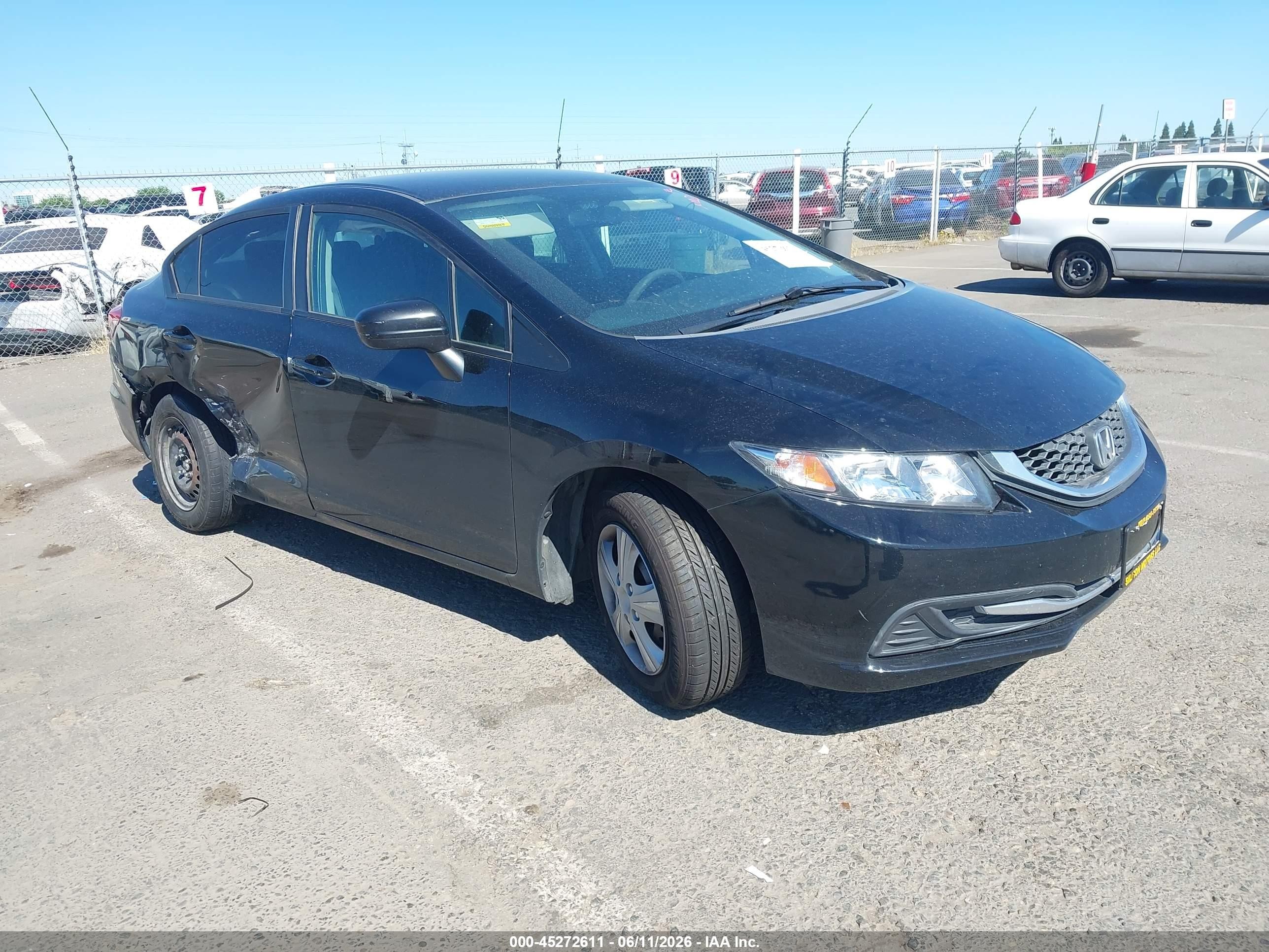 2014 Honda Civic Lx Black vin: 19XFB2F53EE250432