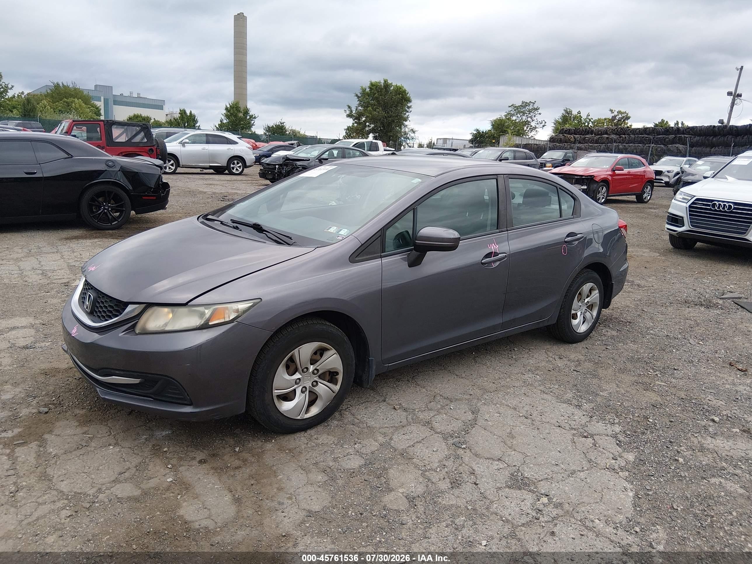 2014 Honda Civic Lx Gray vin: 19XFB2F53EE256781