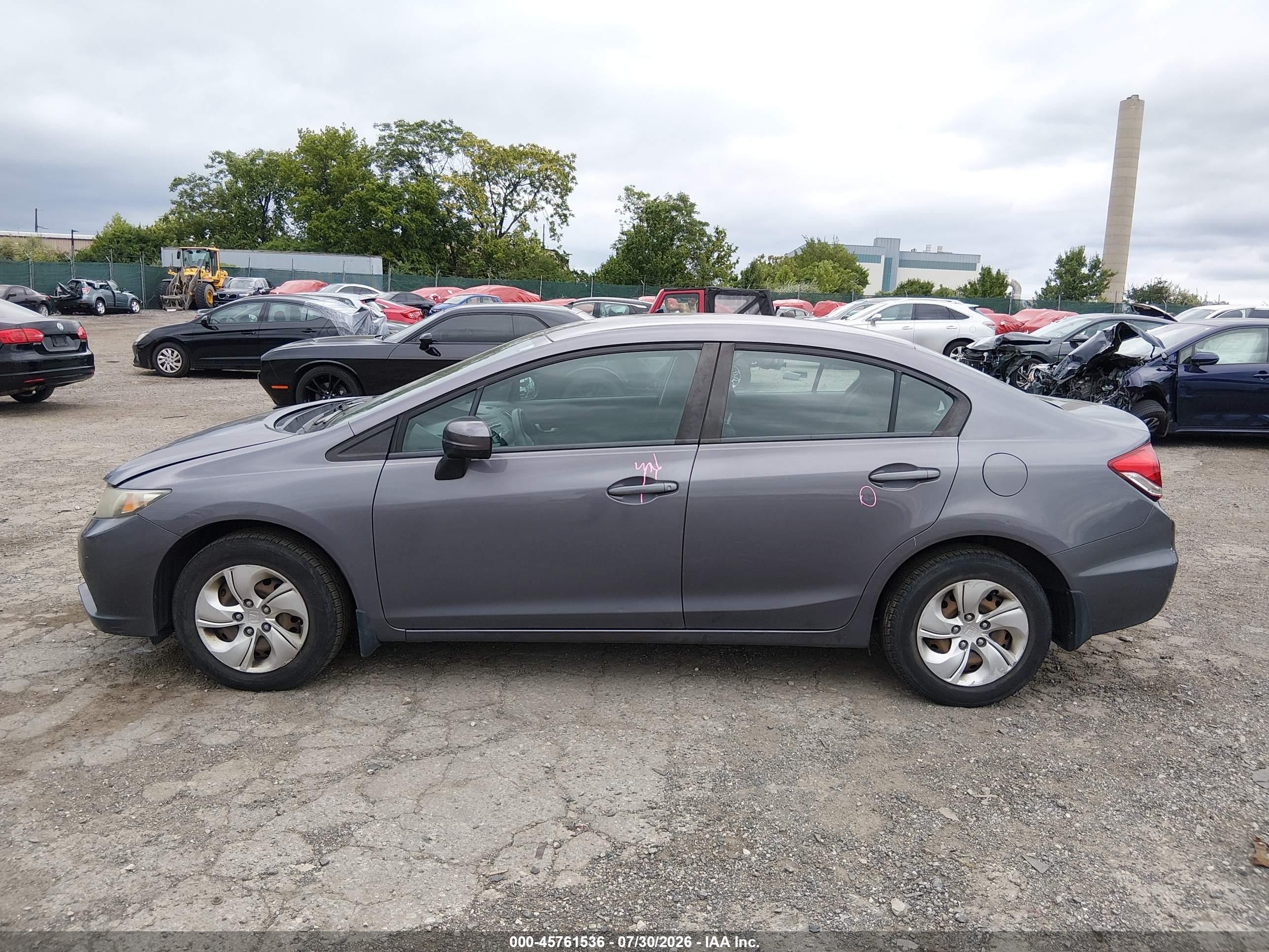 2014 Honda Civic Lx Gray vin: 19XFB2F53EE256781