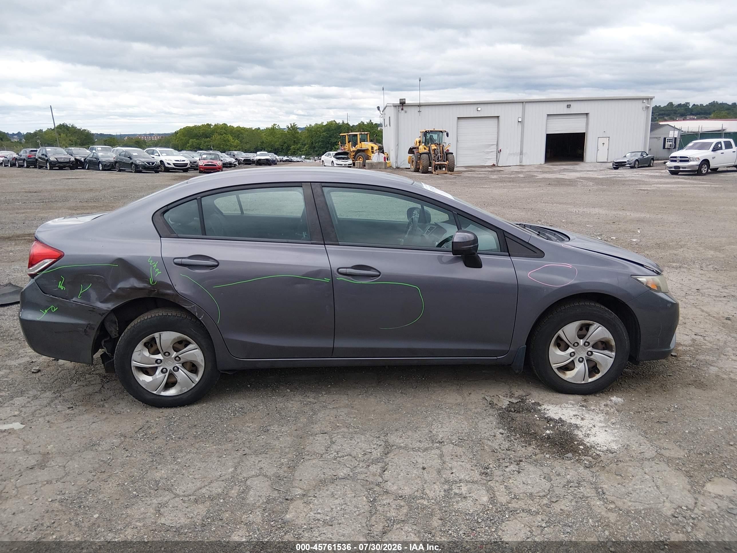 2014 Honda Civic Lx Gray vin: 19XFB2F53EE256781