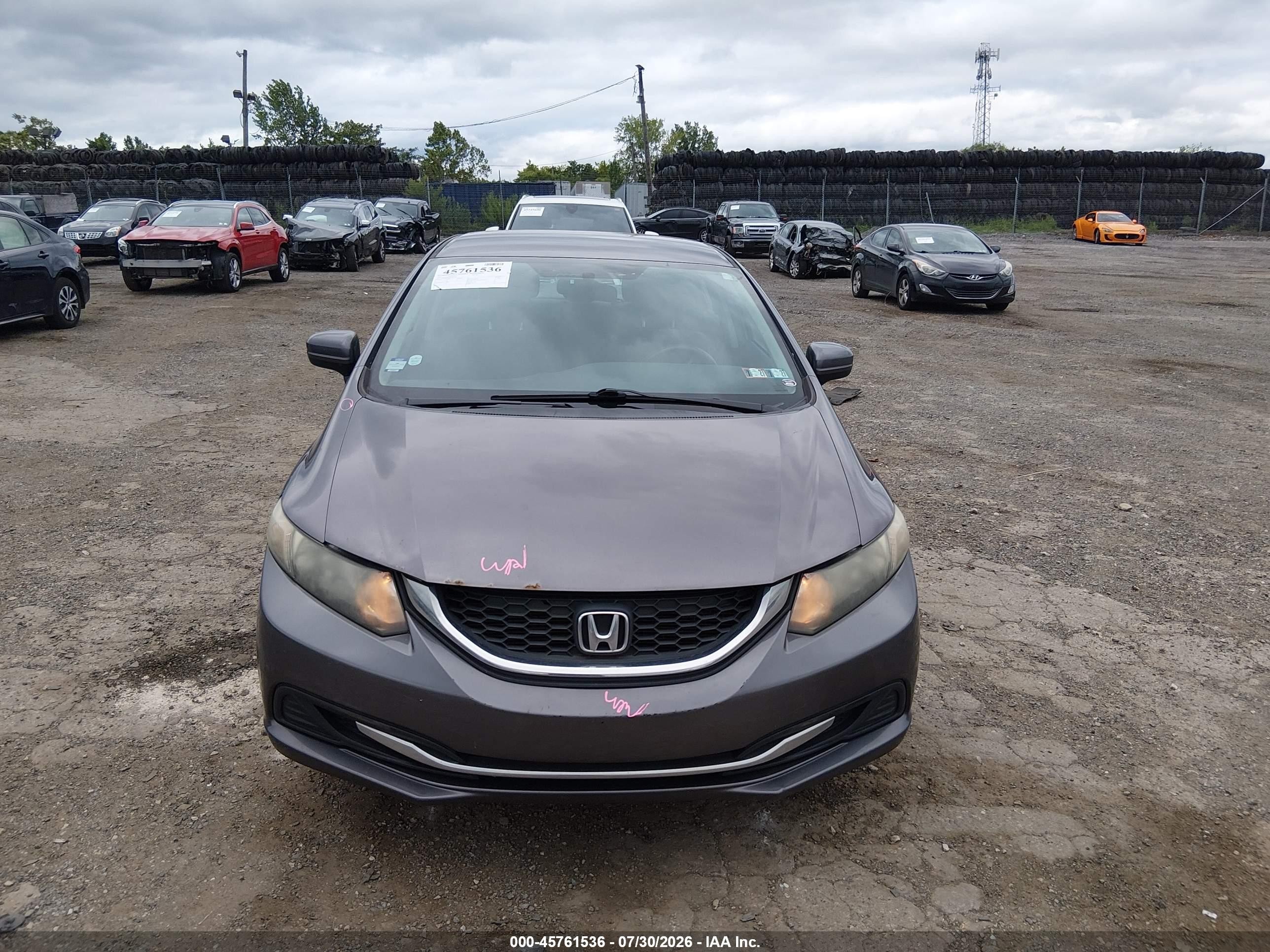 2014 Honda Civic Lx Gray vin: 19XFB2F53EE256781