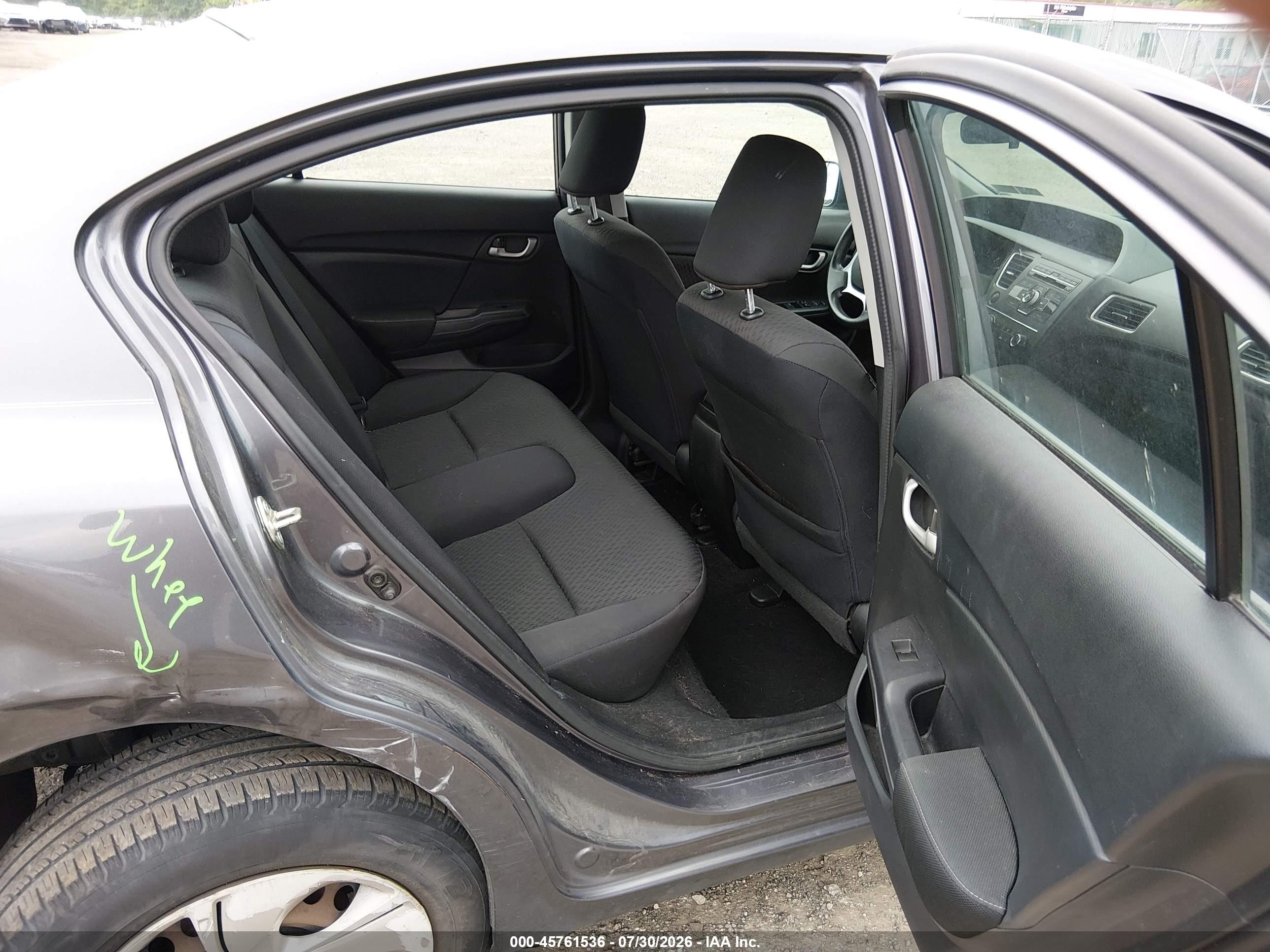 2014 Honda Civic Lx Gray vin: 19XFB2F53EE256781